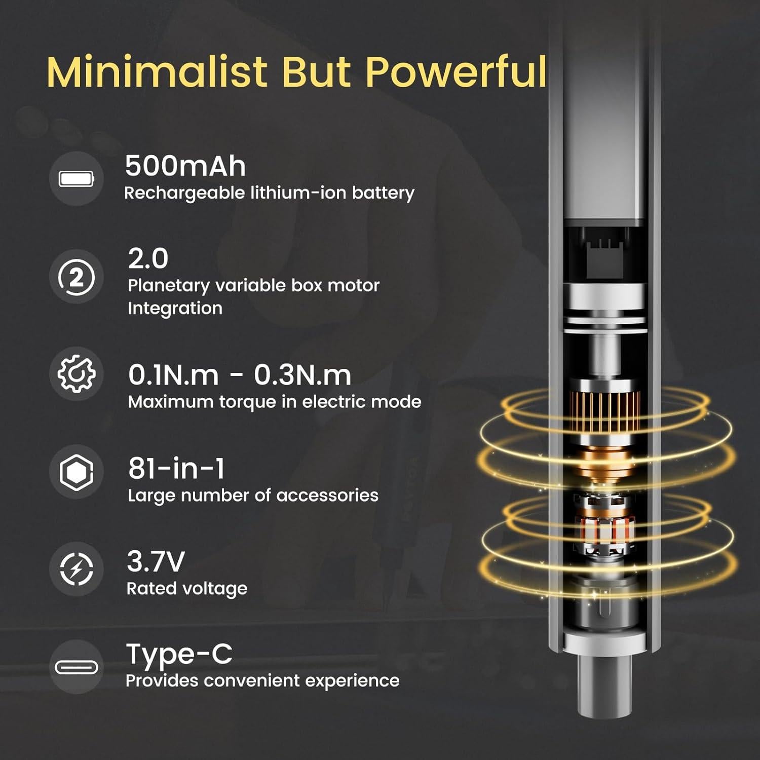 Juego de Destornilladores Eléctricos ROYTOA P1 PRO MAX 80-en-1