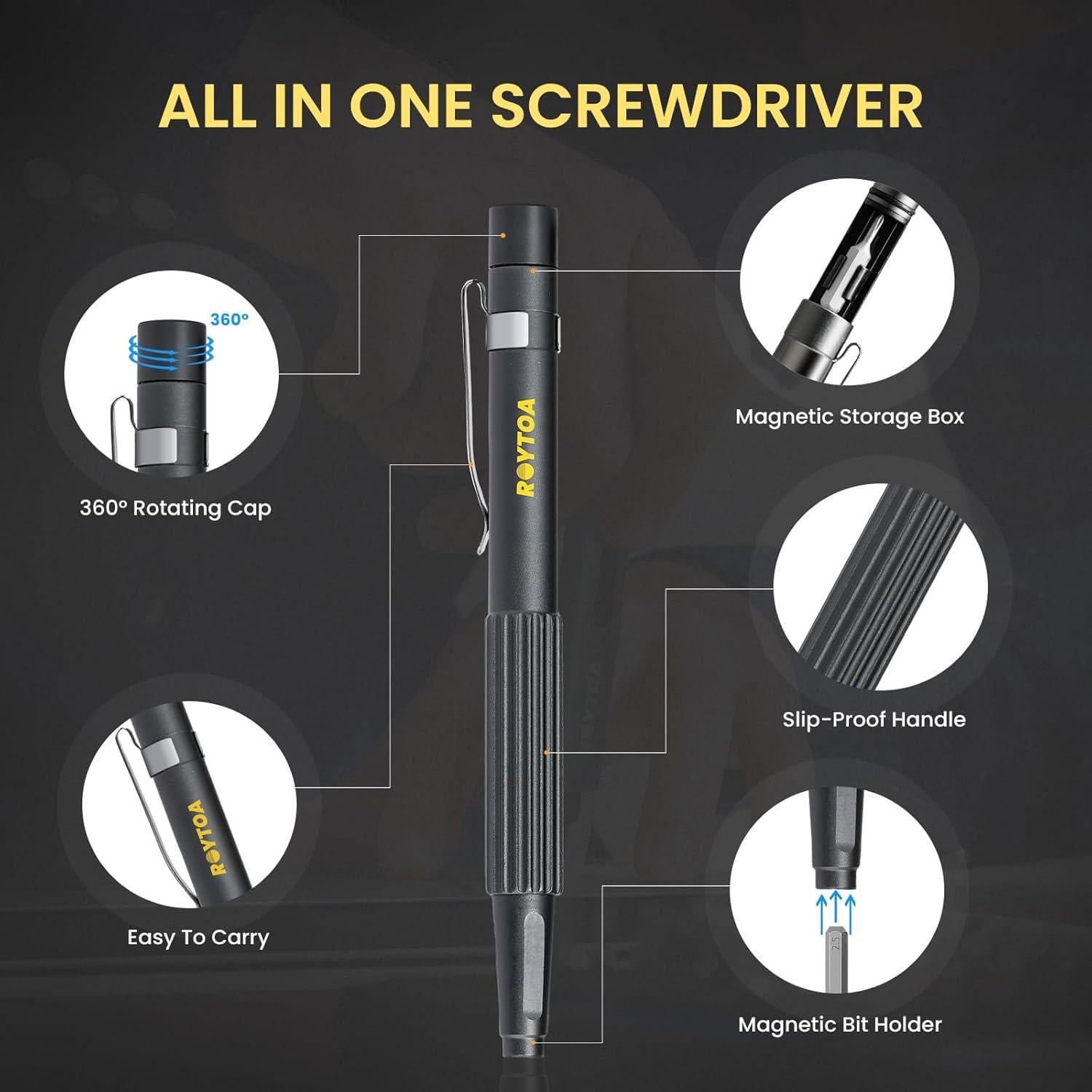 Juego de Destornilladores Eléctricos ROYTOA P1 PRO MAX 80-en-1