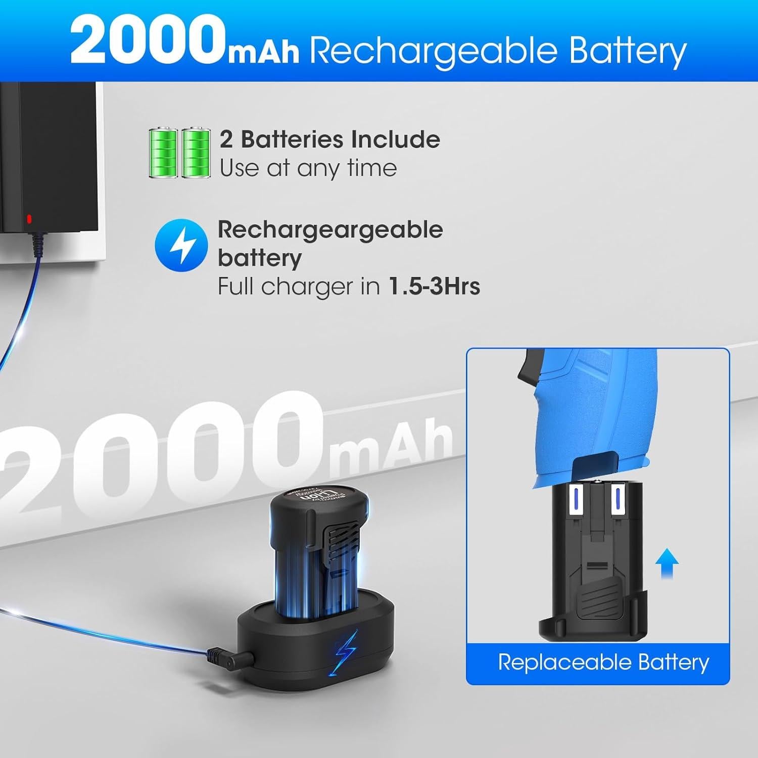 Destornillador Eléctrico Inalámbrico MXMZHXU 8V 10Nm 47 Piezas
