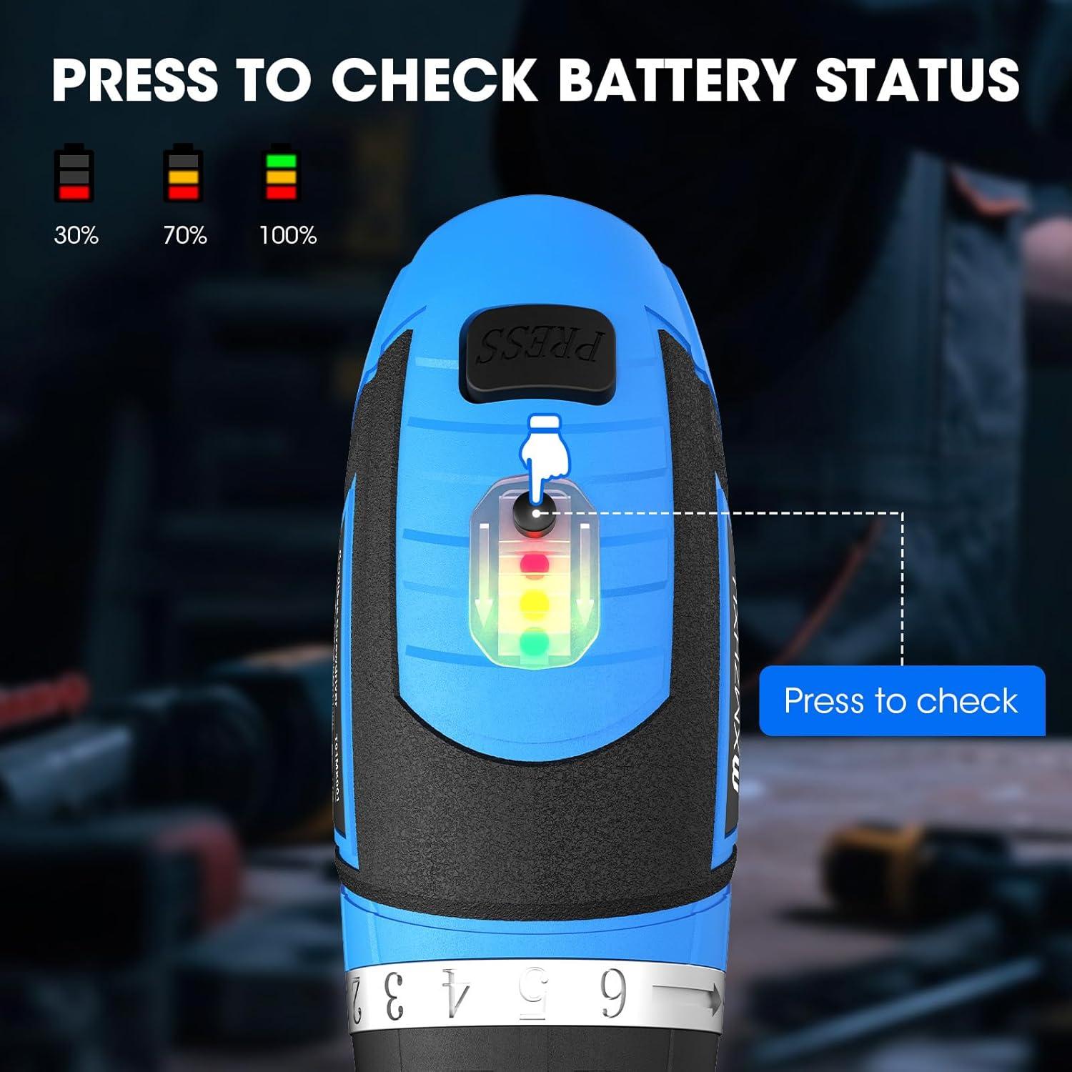 Destornillador Eléctrico Inalámbrico MXMZHXU 8V 10Nm 47 Piezas