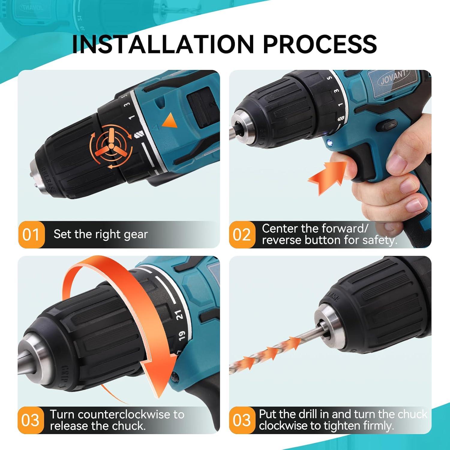 Kit Taladro Inalámbrico y Destornillador JOVANT 20V 3/8"