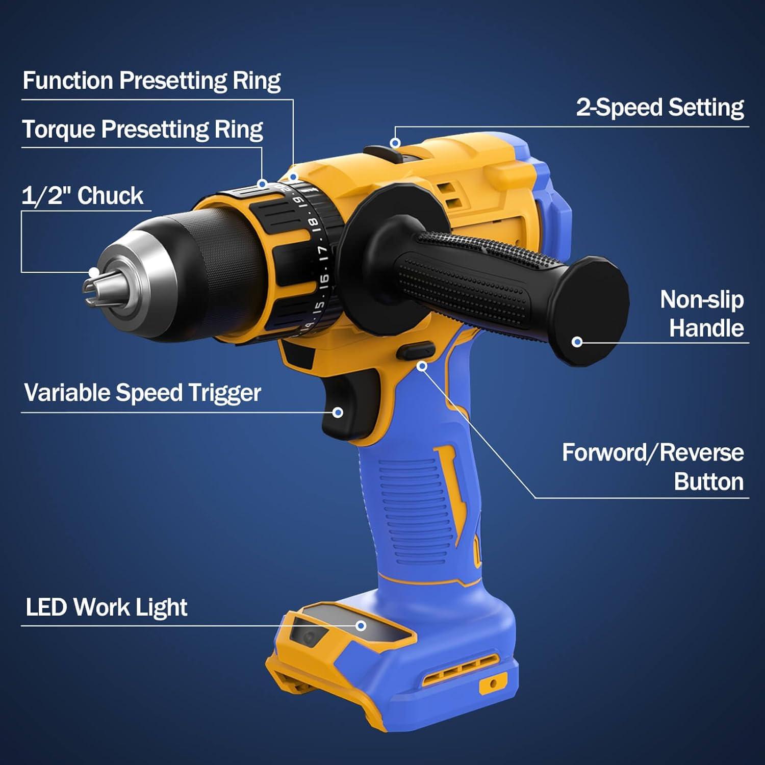 Taladro de Percusión Inalámbrico Bandeiman 20V Max Sin Escobillas