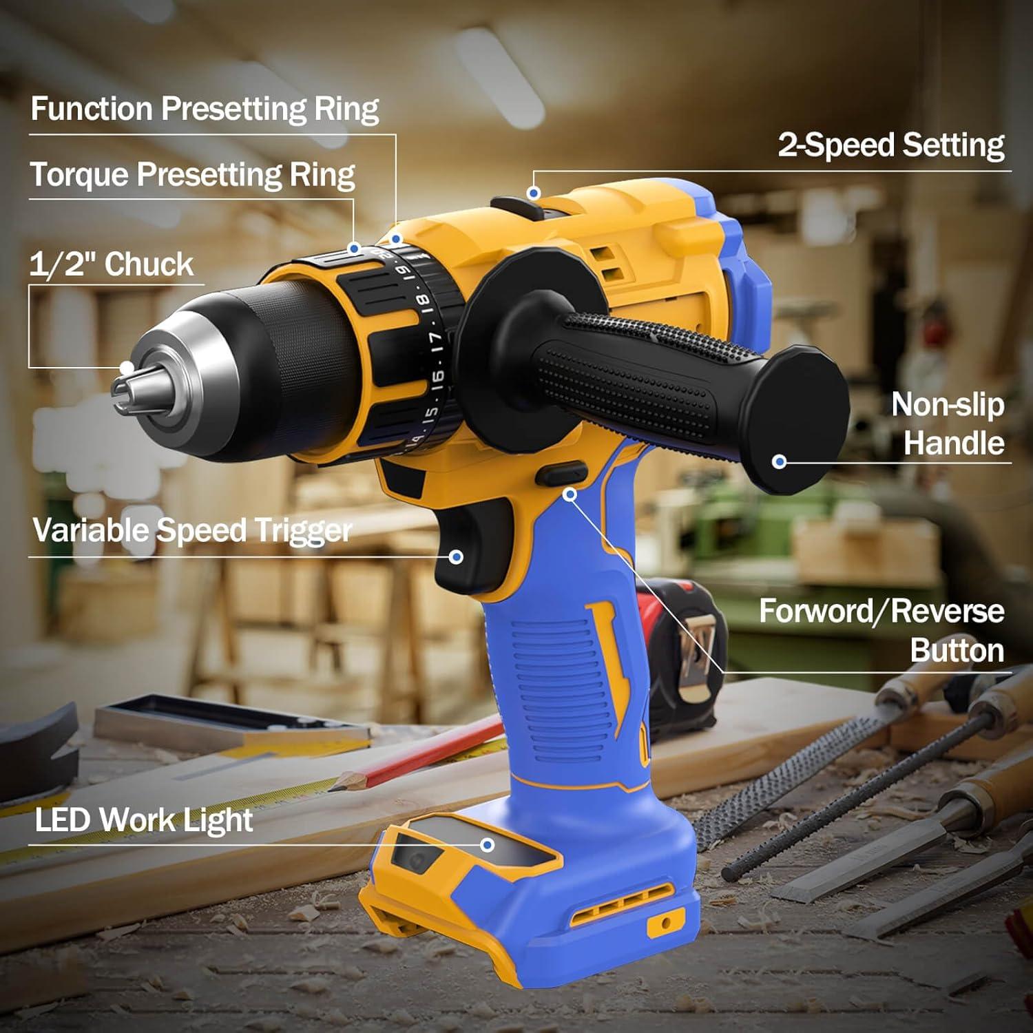 Taladro de Percusión Inalámbrico Bandeiman 20V Max Sin Escobillas