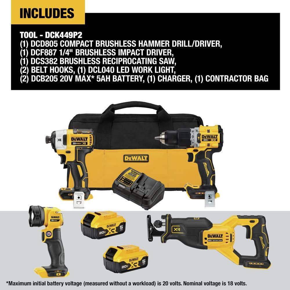 Kit de Herramientas Eléctricas DEWALT 20V MAX XR 4 en 1