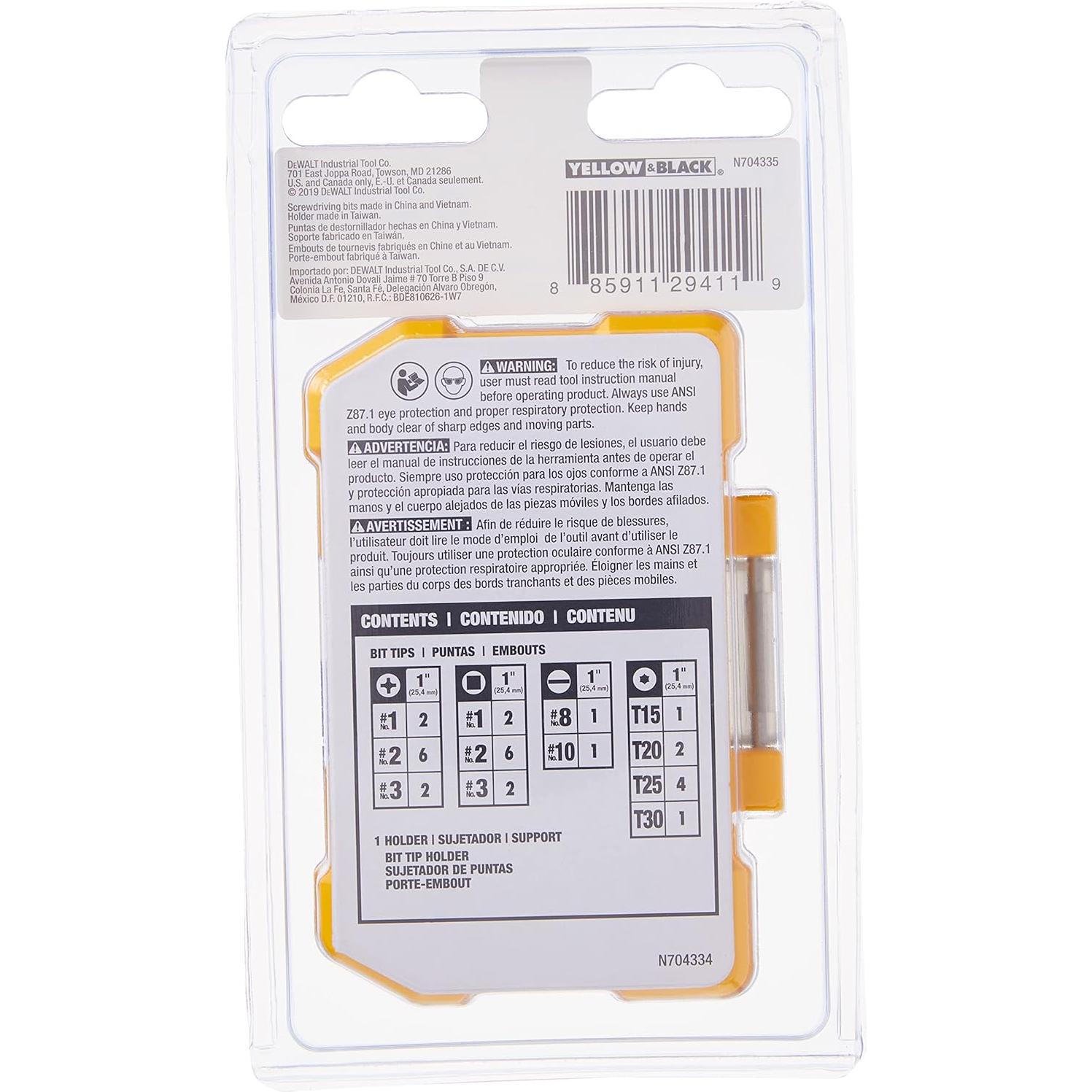 Juego de Destornilladores DEWALT DWAX100, 31 Piezas, Acero S2