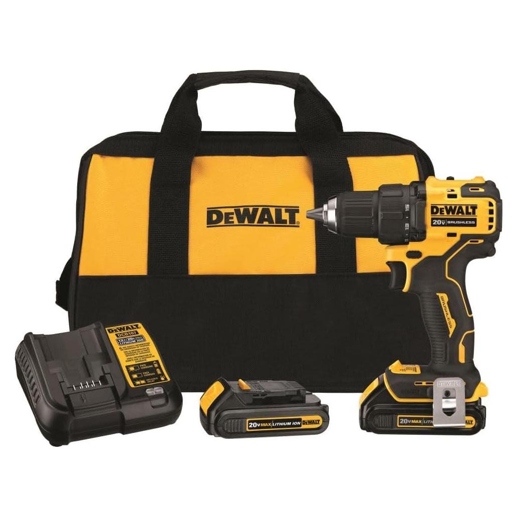 Taladro Atornillador Inalámbrico DEWALT 20V Compacto DCD708C2