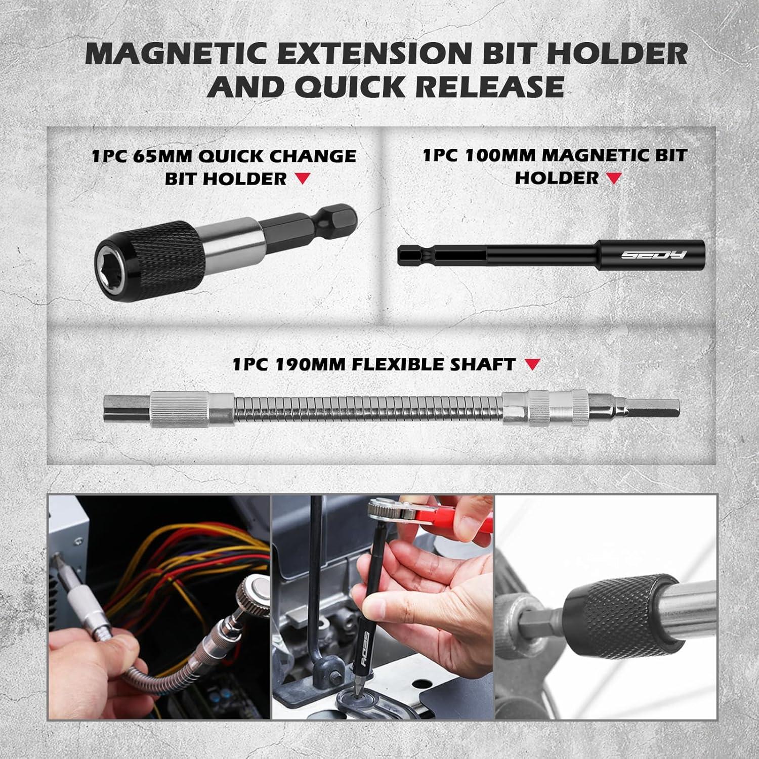 Juego de Puntas de Destornillador SEDY 260 Piezas CR-V