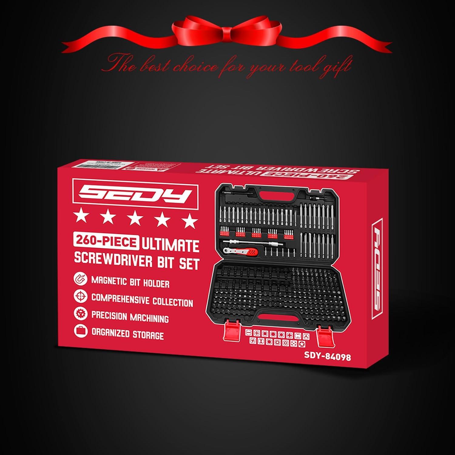 Juego de Puntas de Destornillador SEDY 260 Piezas CR-V