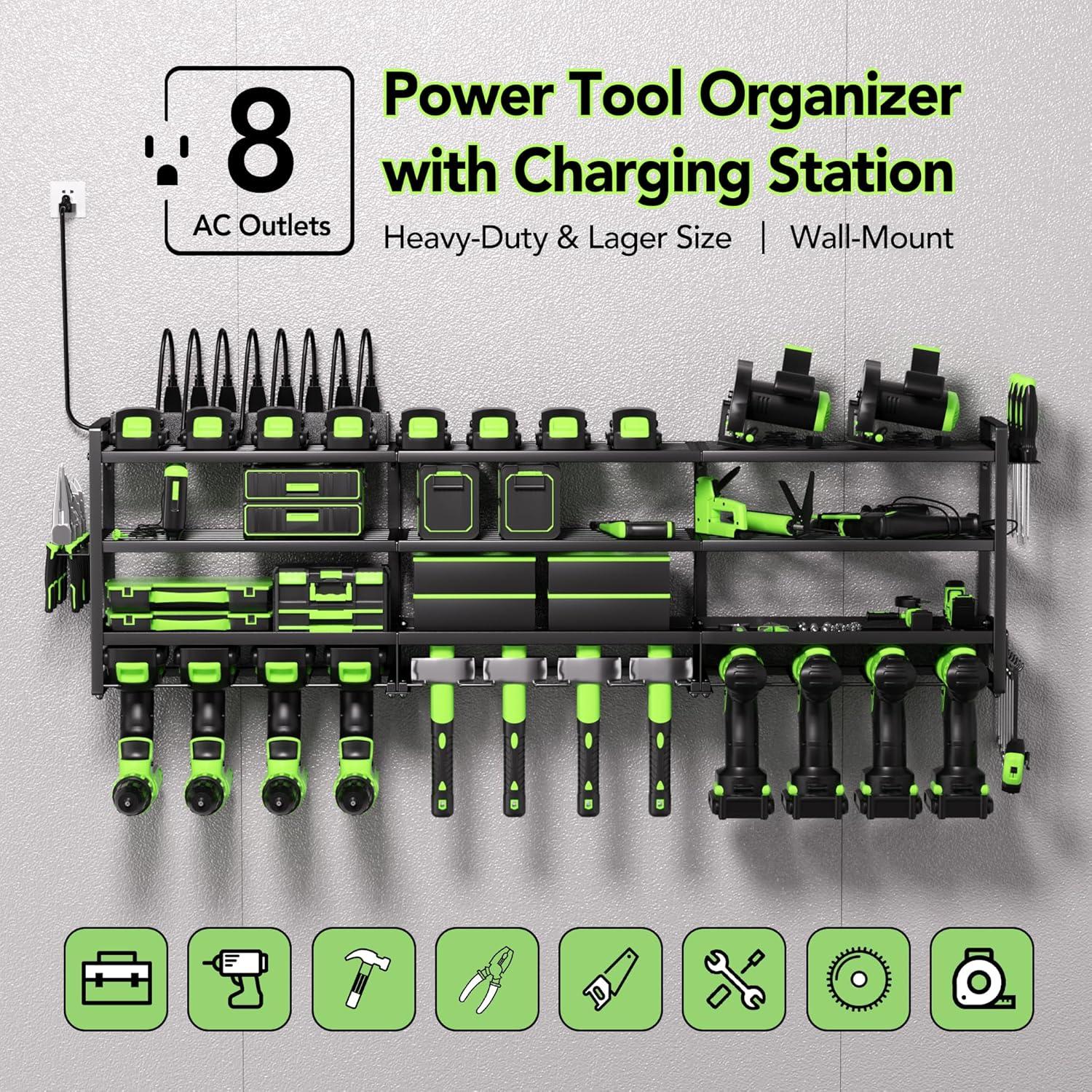 Organizador de Herramientas Eléctricas YFFSRJDJ Montado en Pared 12 Taladros