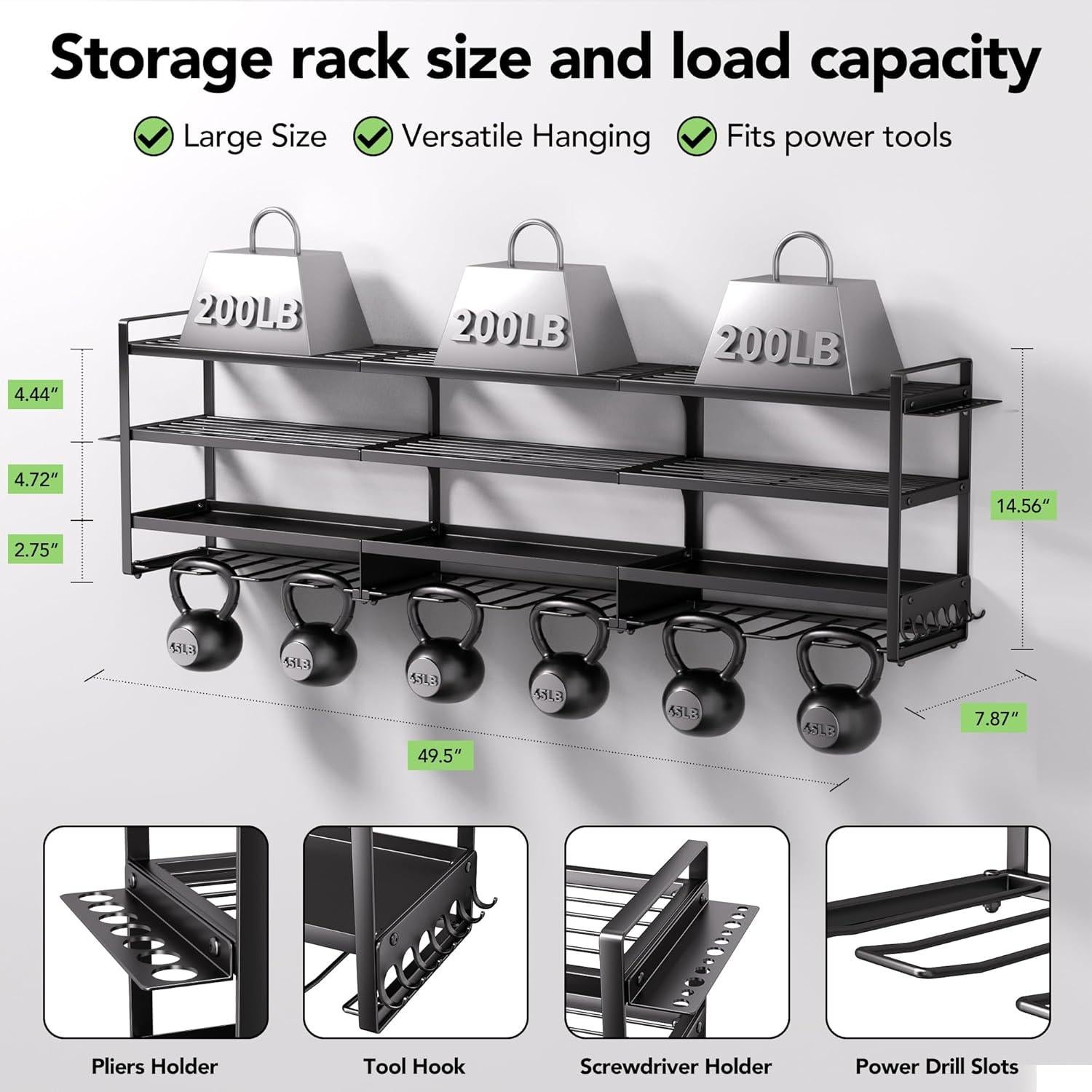Organizador de Herramientas Eléctricas YFFSRJDJ Montado en Pared 12 Taladros