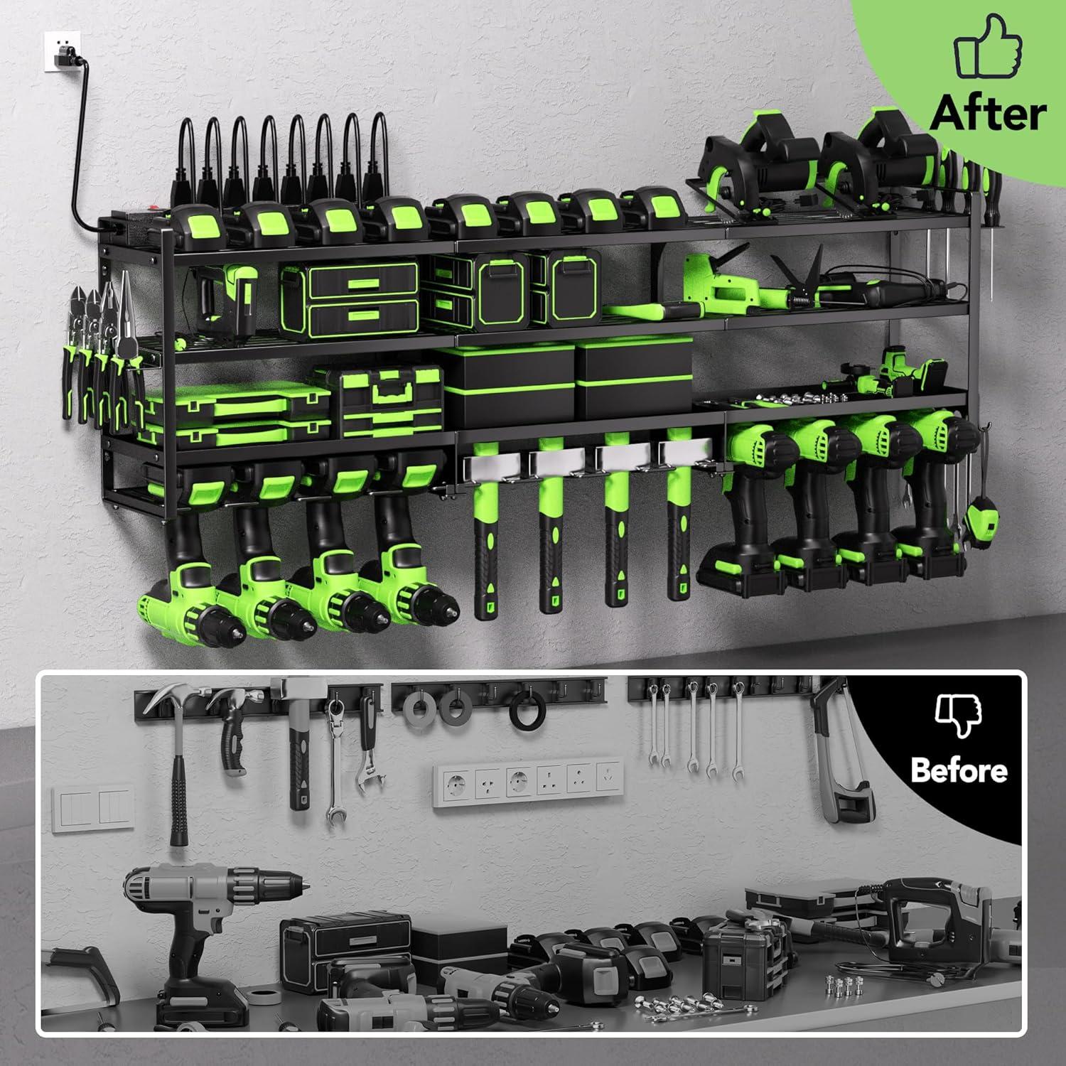 Organizador de Herramientas Eléctricas YFFSRJDJ Montado en Pared 12 Taladros