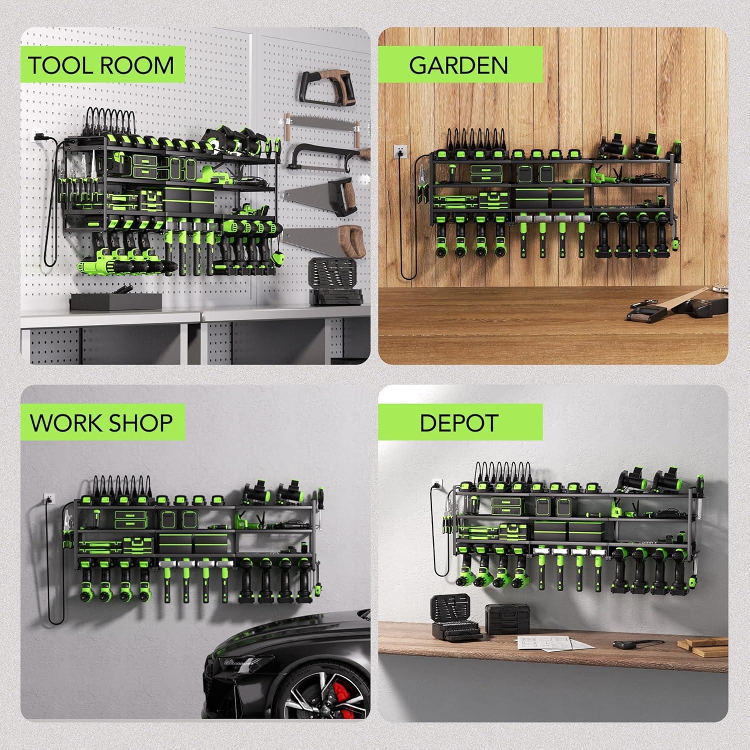 Organizador de Herramientas Eléctricas YFFSRJDJ Montado en Pared 12 Taladros