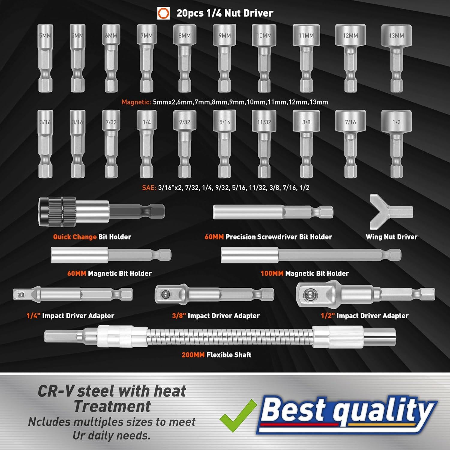 Conjunto de Puntas de Destornillador Amartisan 258 Piezas CR-V