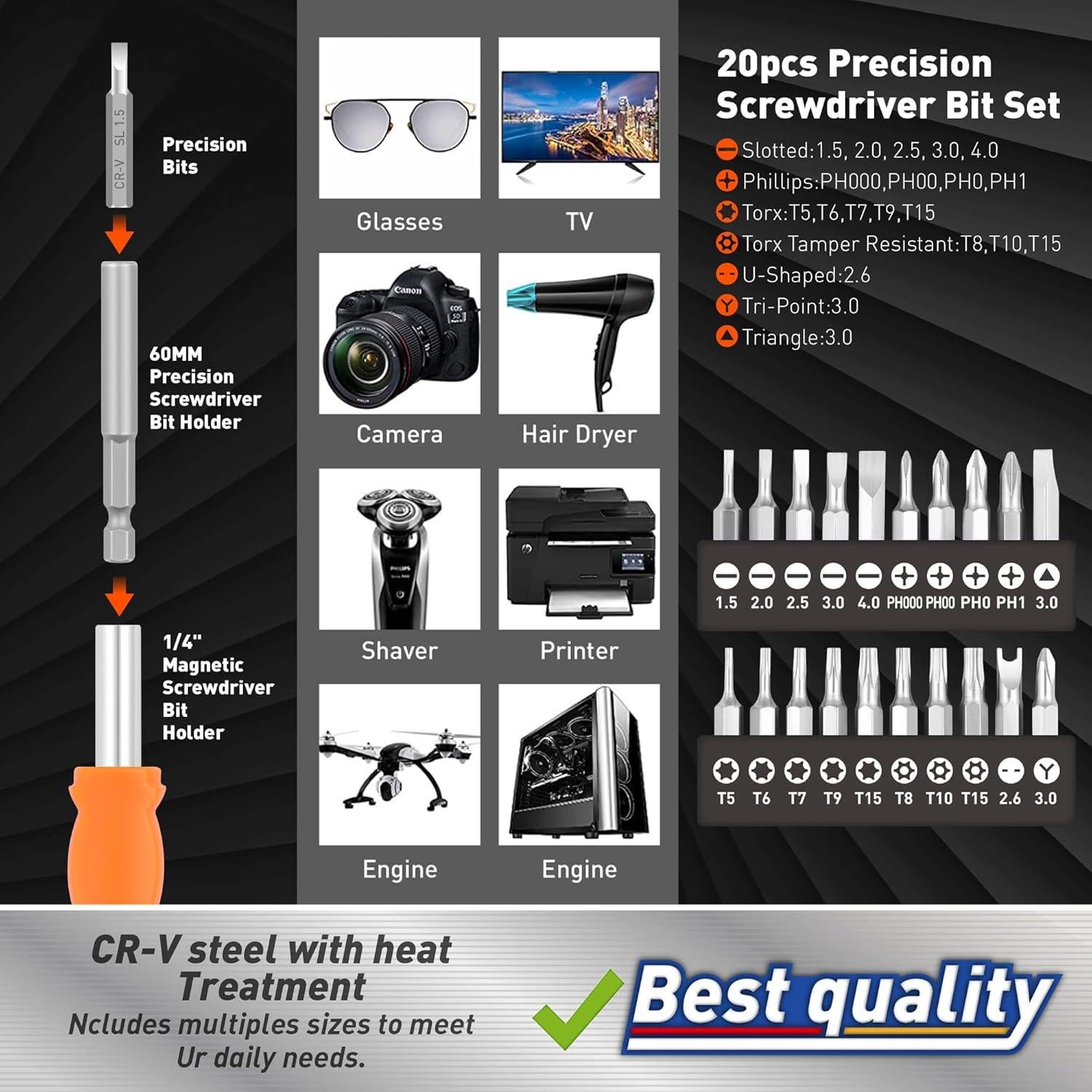 Conjunto de Puntas de Destornillador Amartisan 258 Piezas CR-V