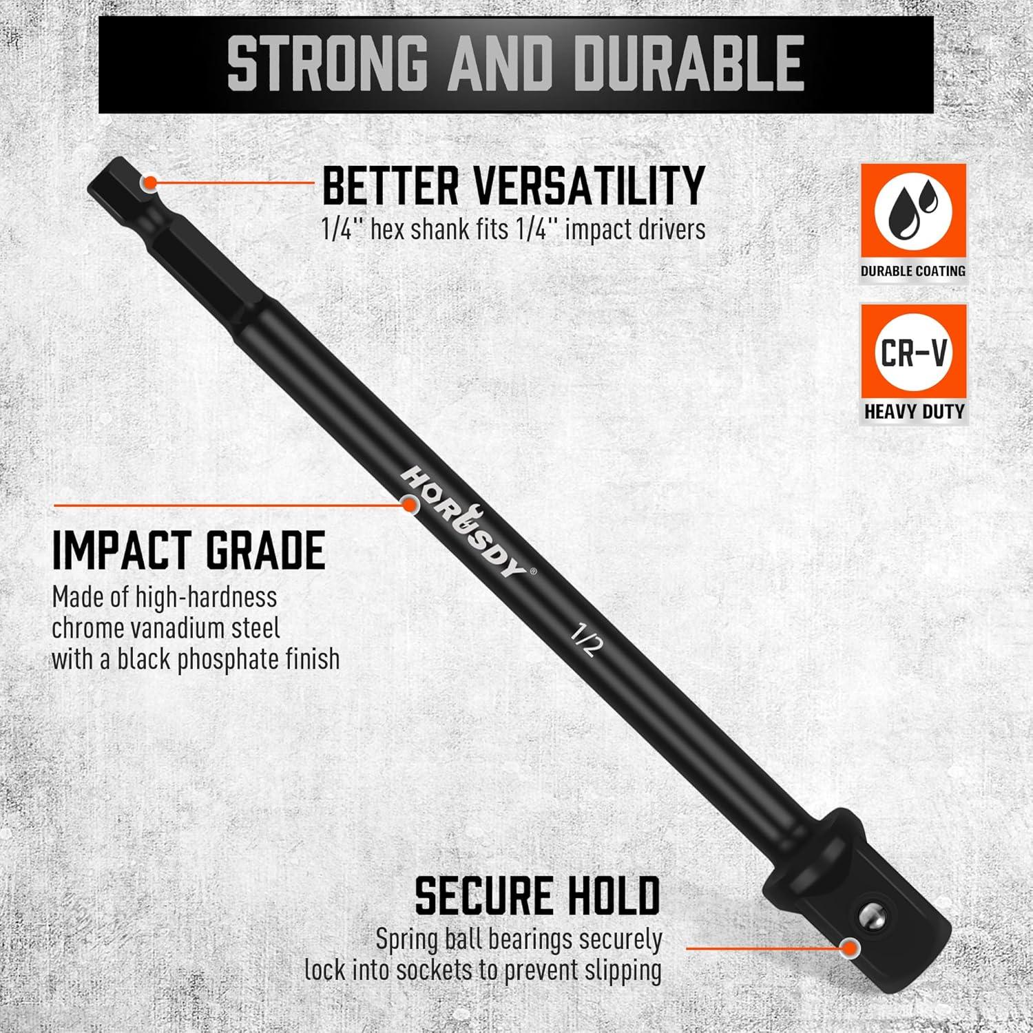 Juego de Adaptadores de Enchufe HORUSDY 9 Piezas 1/4" 3/8" 1/2"