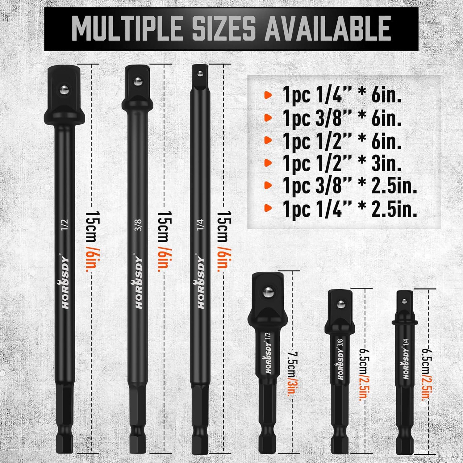 Juego de Adaptadores de Enchufe HORUSDY 9 Piezas 1/4" 3/8" 1/2"