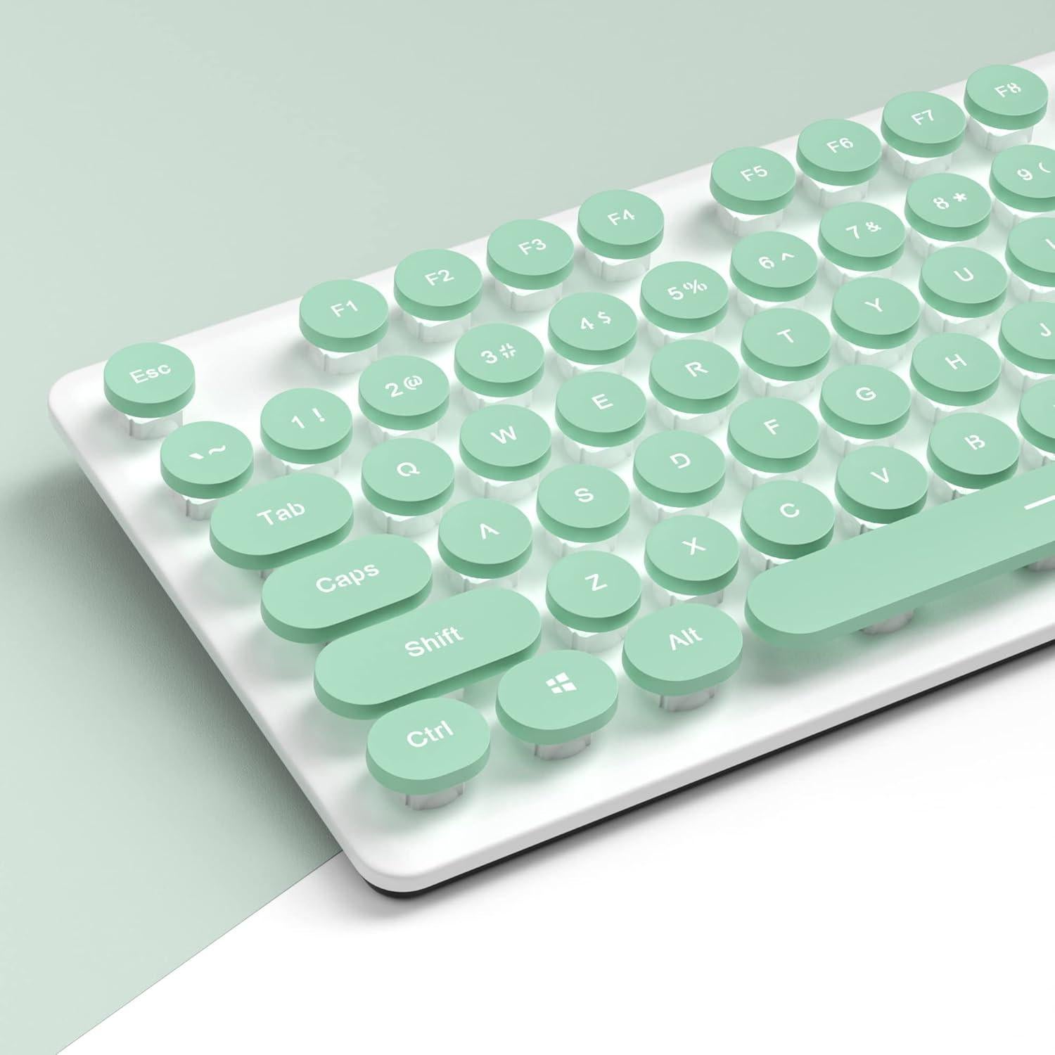 Teclado de máquina de escribir FS SHOP 104 teclas LED verde