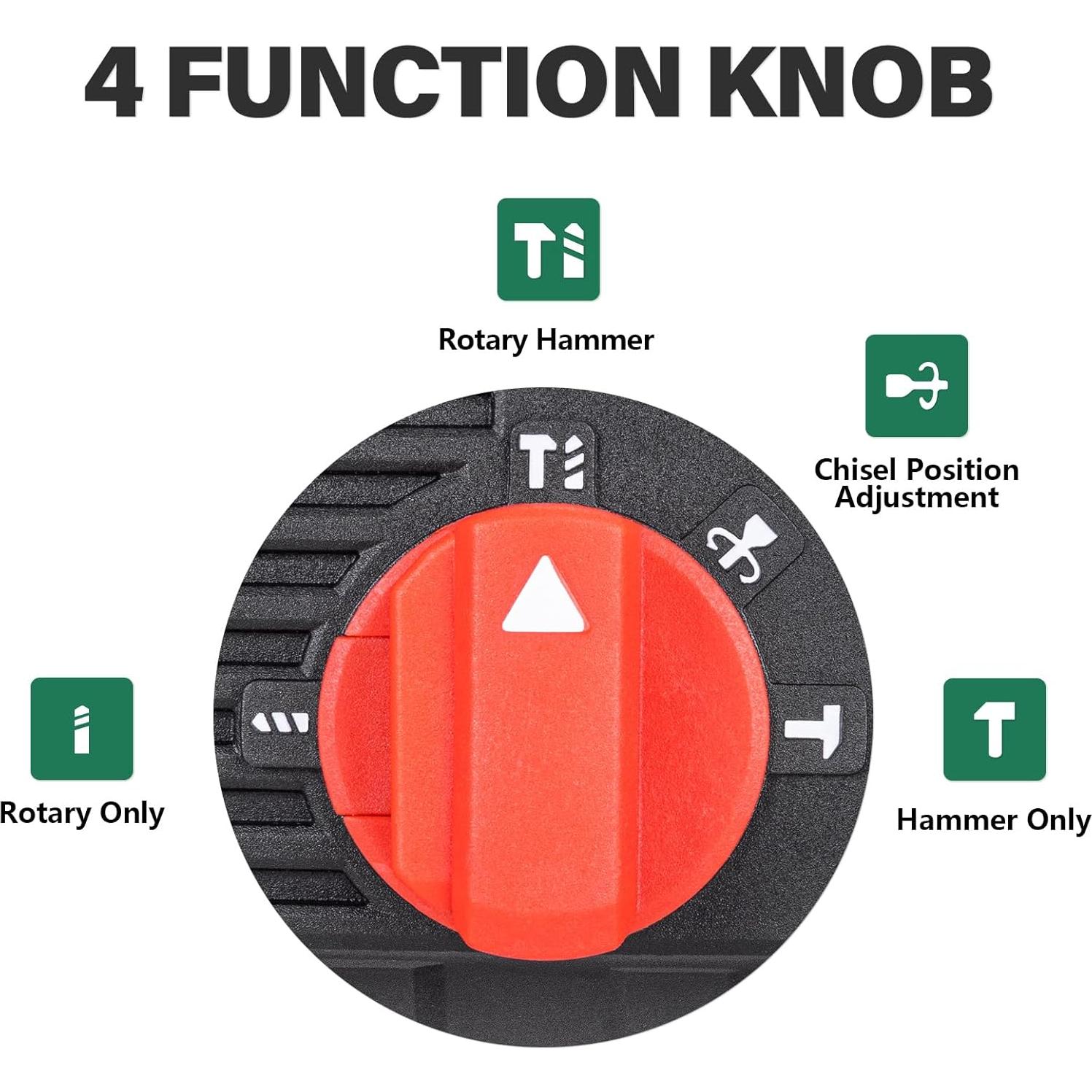 Martillo Rotativo Ligero DESHUO LD26 1050W 4 Funciones SDS-Plus