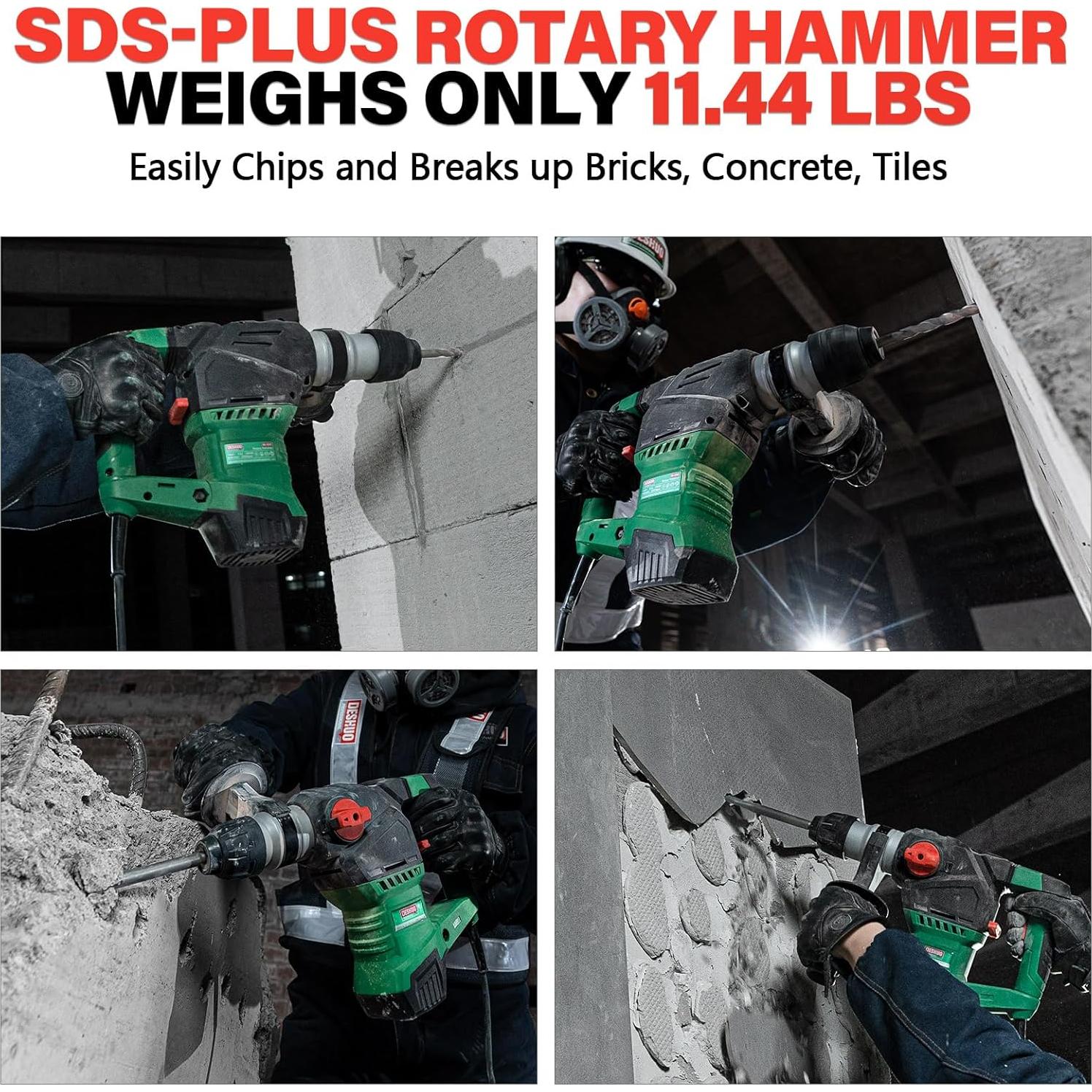 Taladro Rotomartillo DESHUO 32KE 1500W 3 Modos SDS-Plus