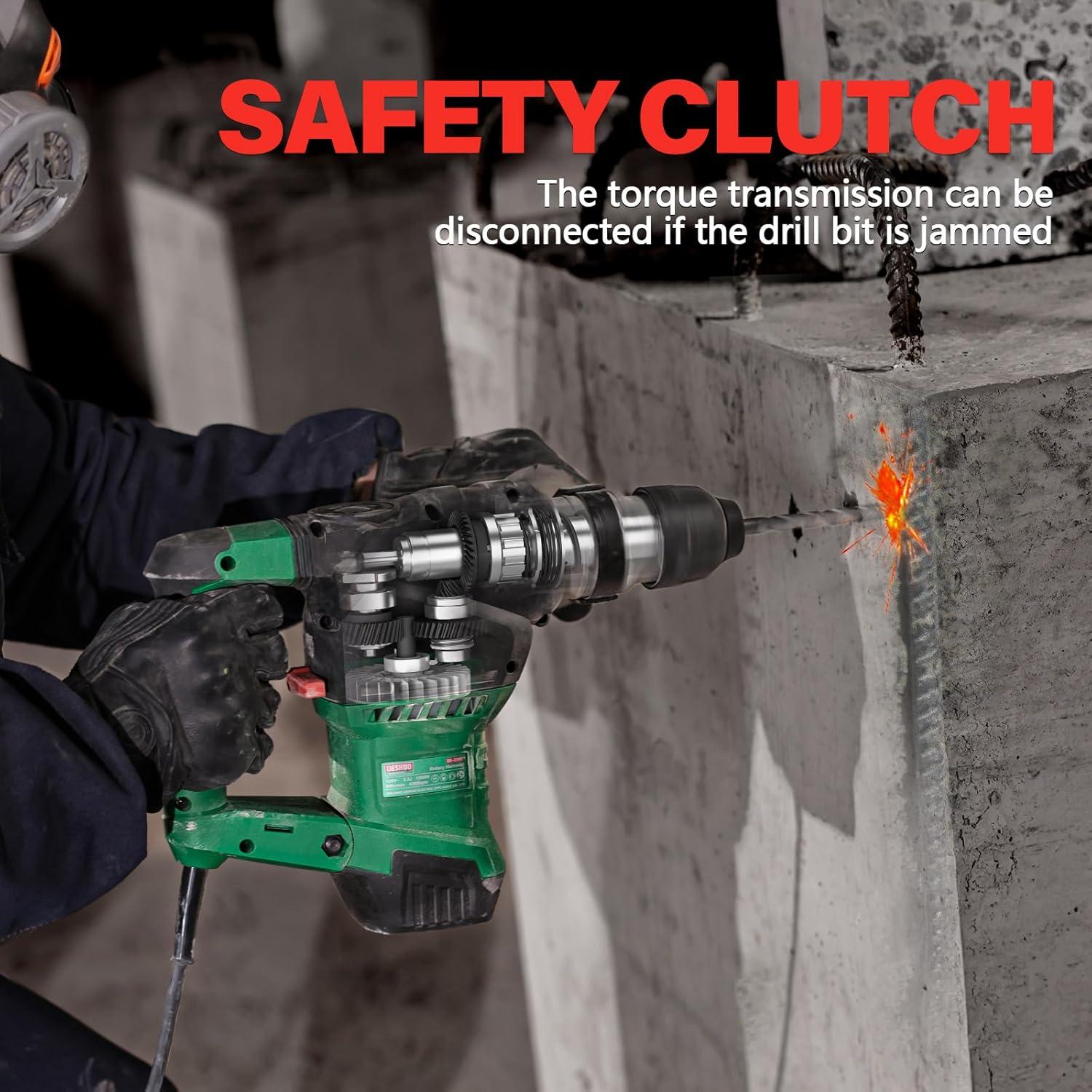 Taladro Rotomartillo DESHUO 32KE 1500W 3 Modos SDS-Plus