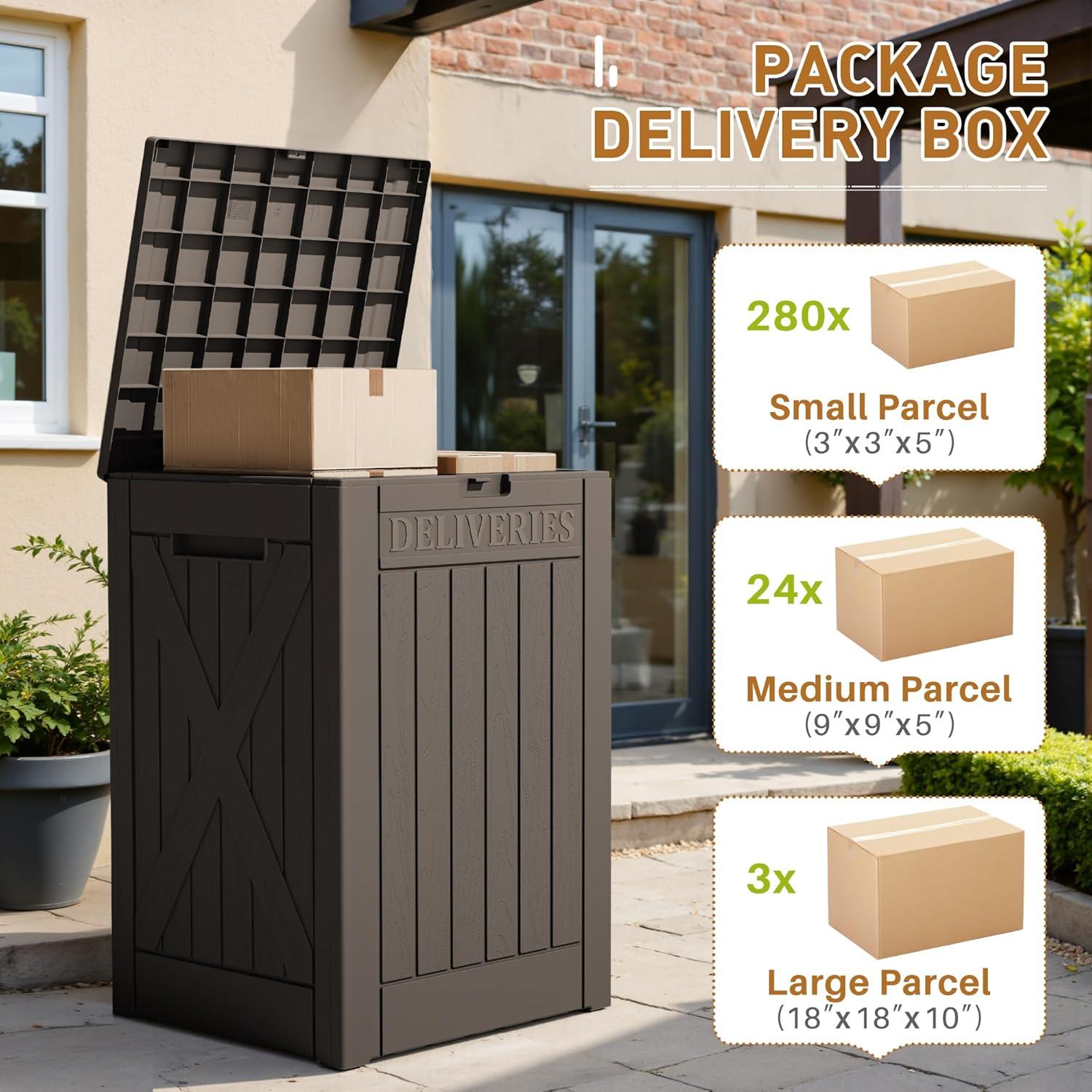 Caja de Entrega Asegurada Devoko 48 Galones Marrón Oscuro