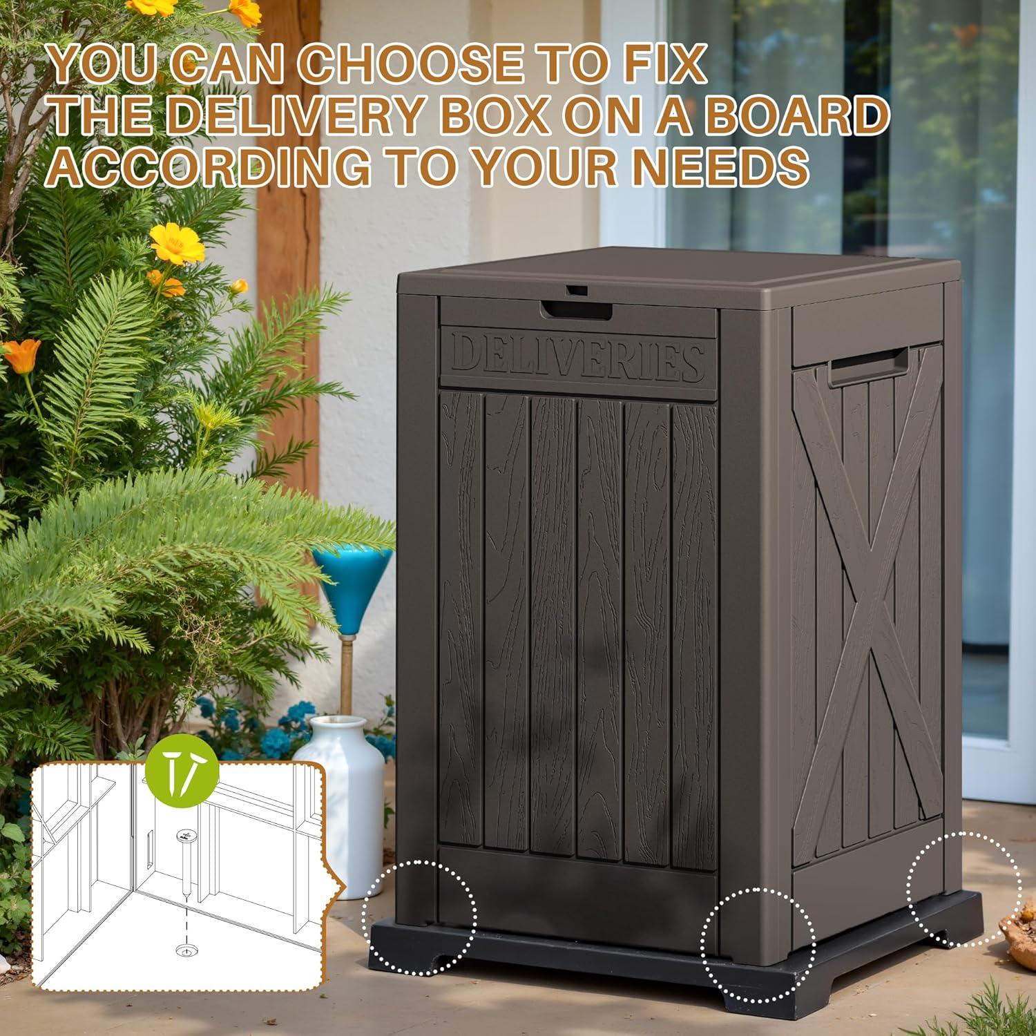 Caja de Entrega Asegurada Devoko 48 Galones Marrón Oscuro