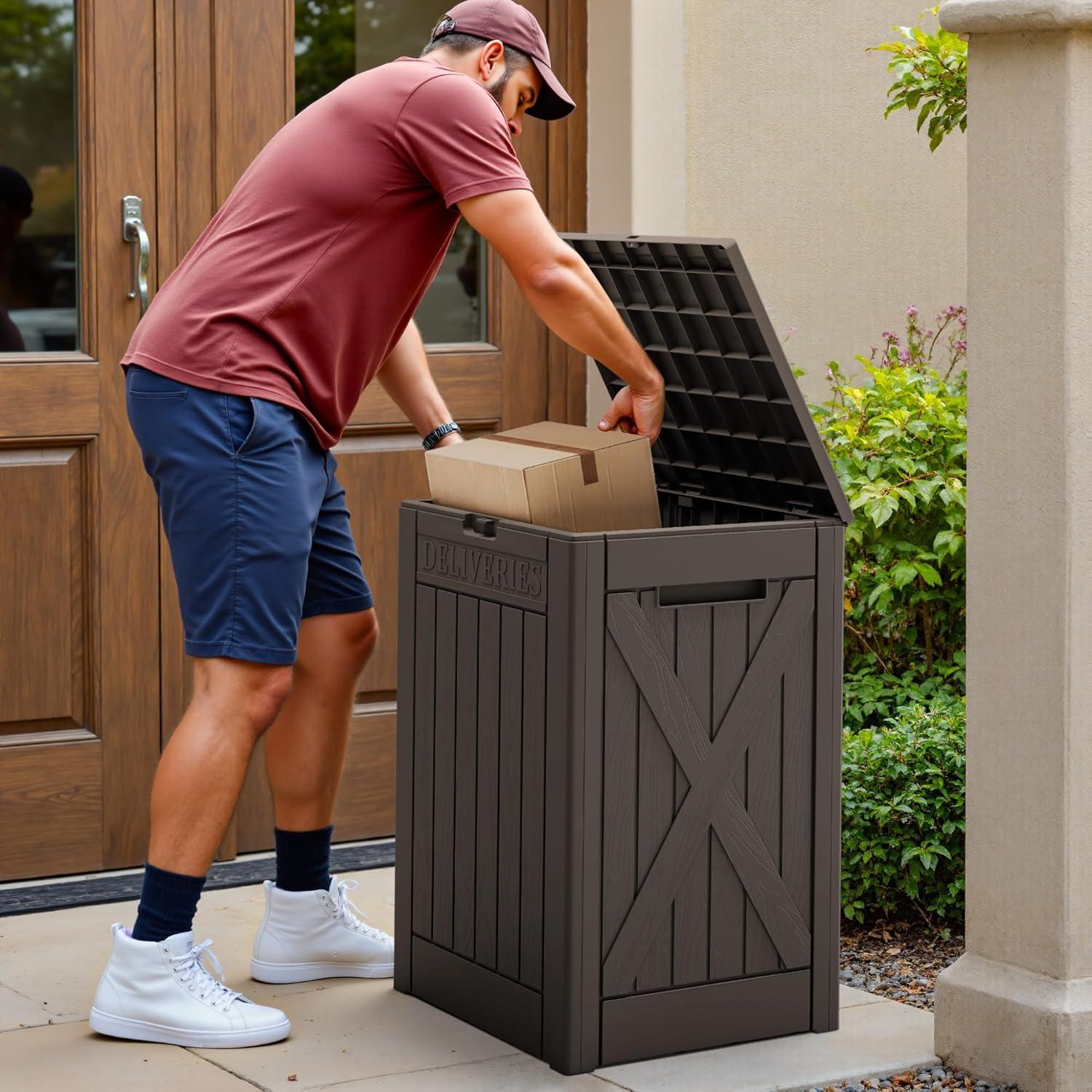 Caja de Entrega Asegurada Devoko 48 Galones Marrón Oscuro