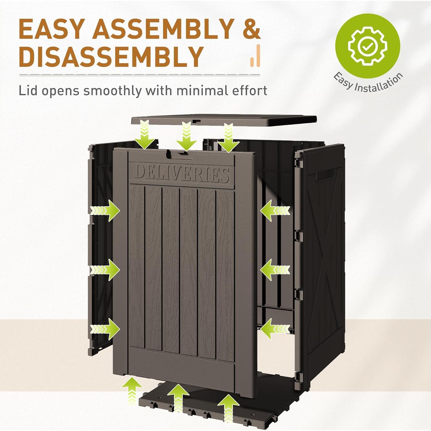 Caja de Entrega Asegurada Devoko 48 Galones Marrón Oscuro