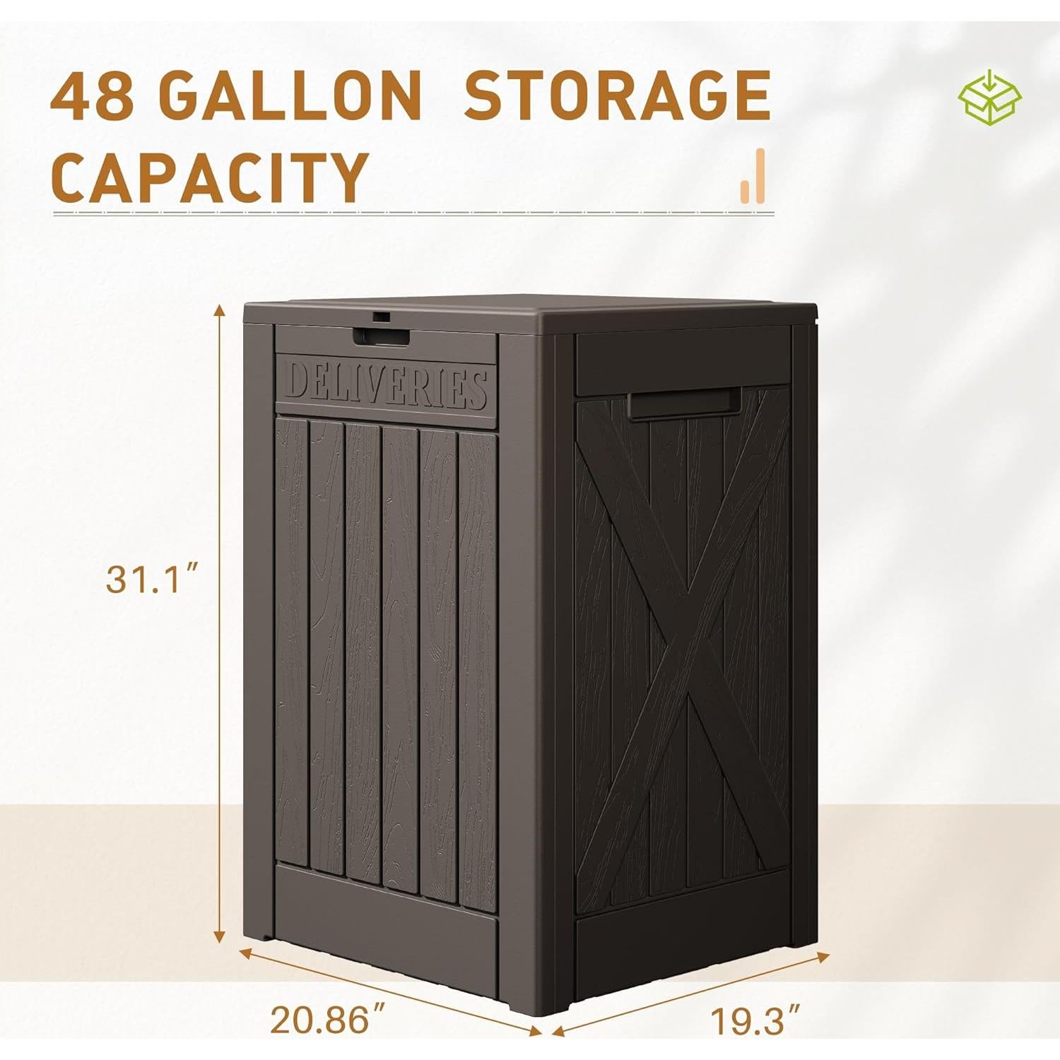 Caja de Entrega Asegurada Devoko 48 Galones Marrón Oscuro