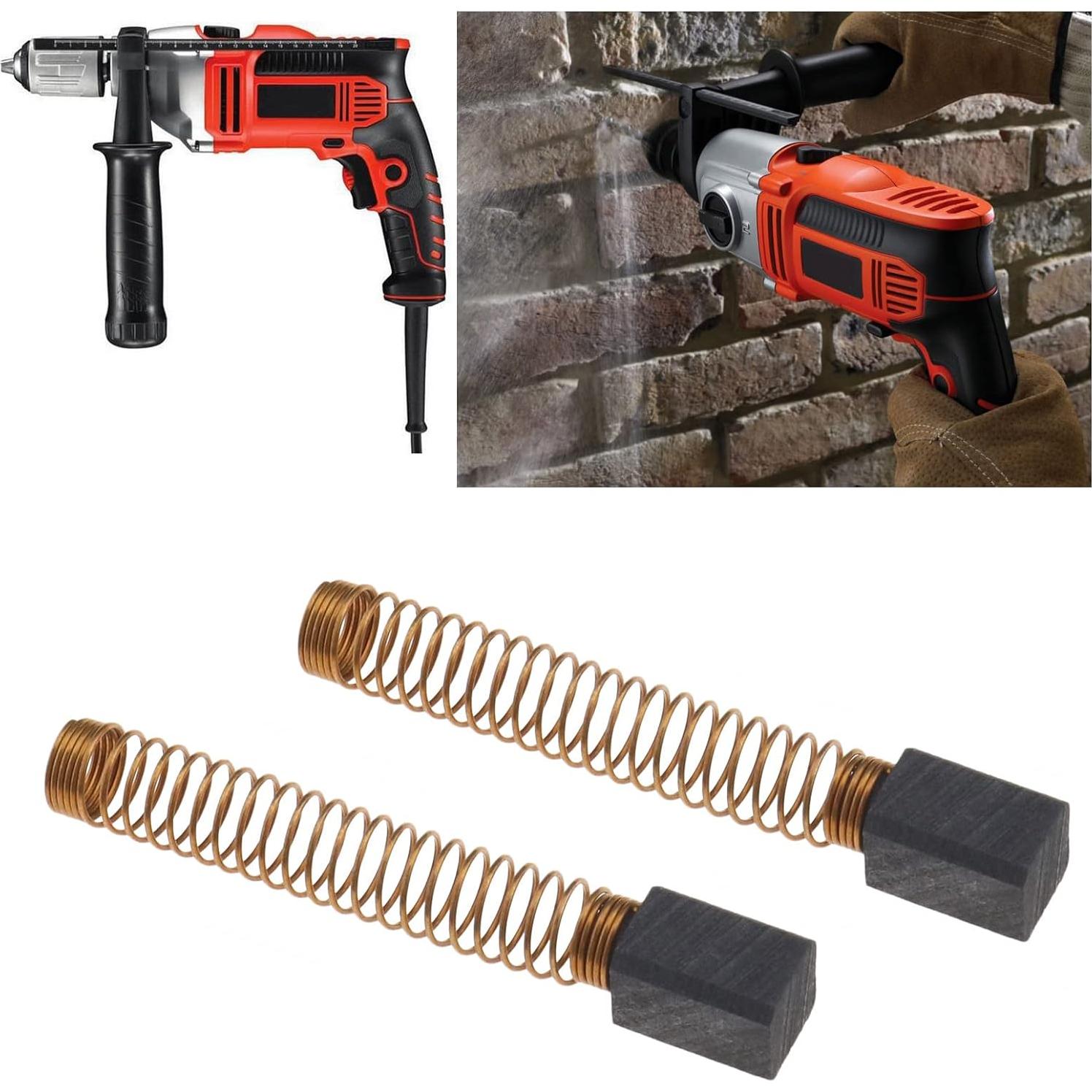 Cepillos de Carbón ECSiNG 4 Pcs para BLACK & DECKER KR70 6.3x6.3x11mm