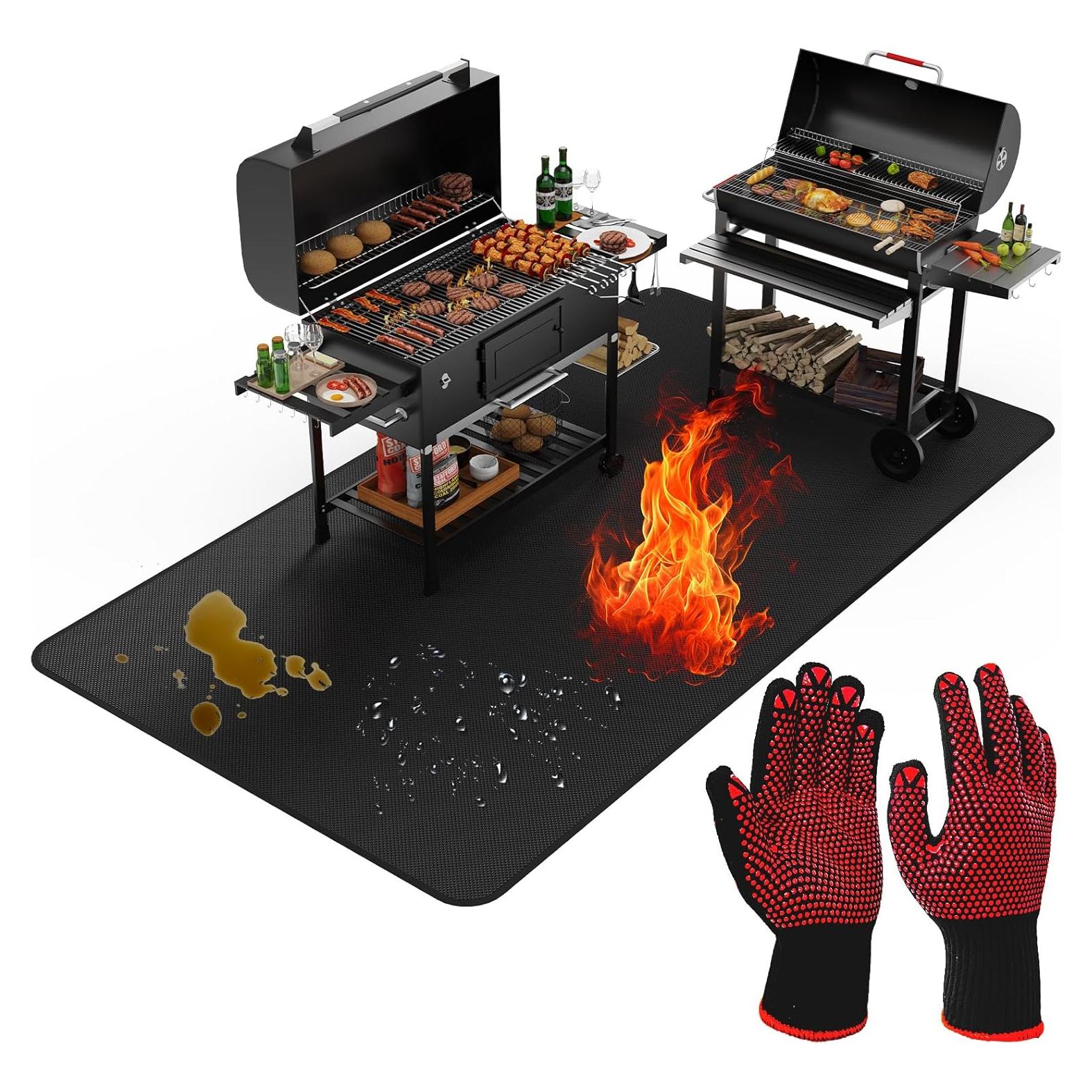 Alfombrilla de Parrilla XOHUYD 60x40 cm Doble Cara Impermeable