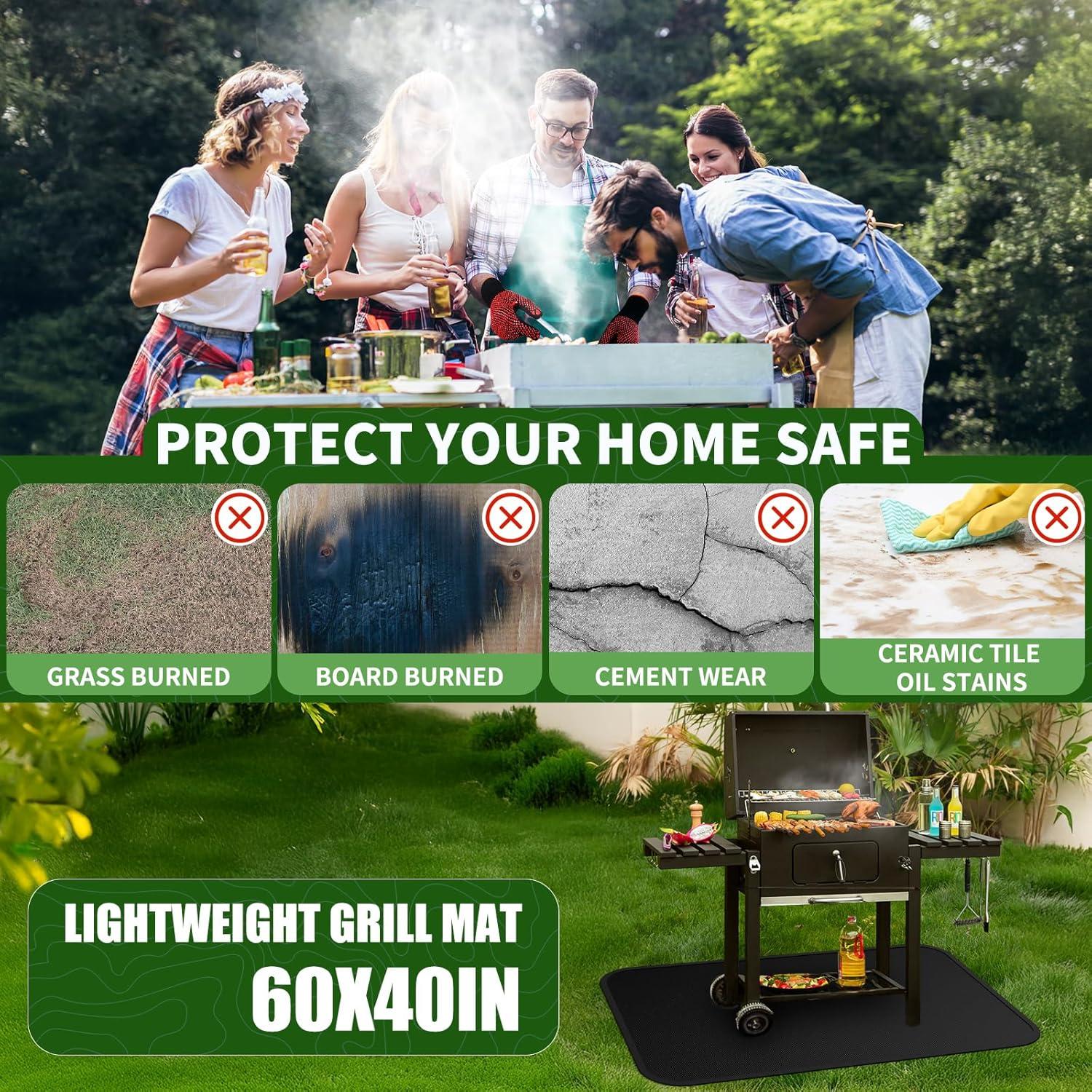 Alfombrilla de Parrilla XOHUYD 60x40 cm Doble Cara Impermeable