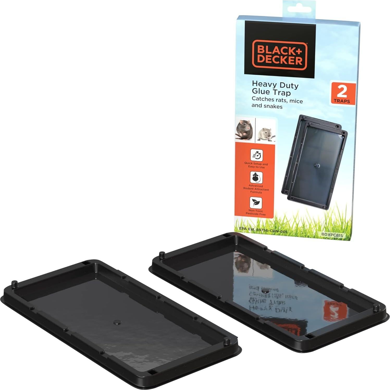 Trampas Adhesivas Black+Decker para Ratones y Ratas - 2 Piezas