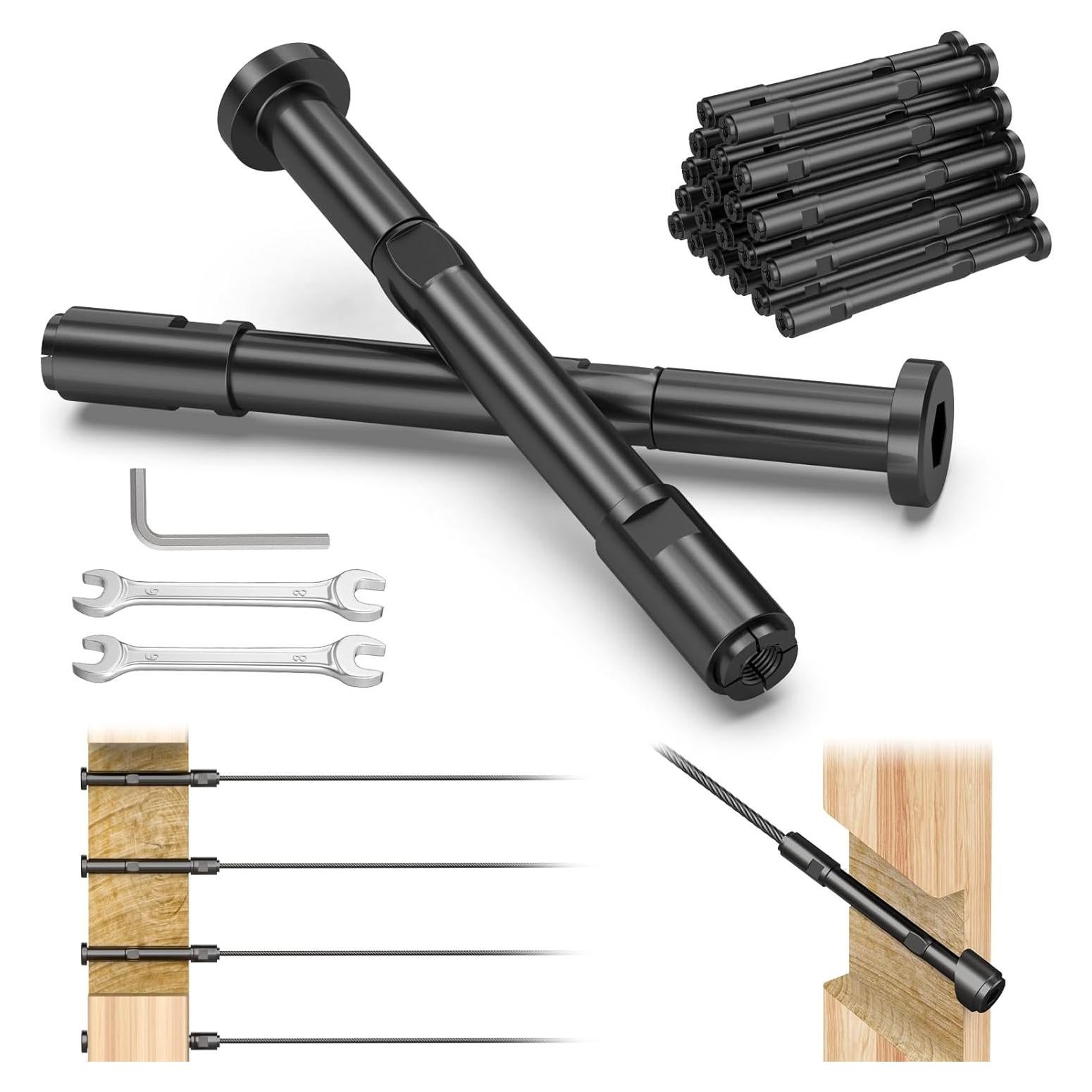 BLIKA Kit de Barandilla de Cable Invisible 20 Pzas 3/16" Acero Inoxidable