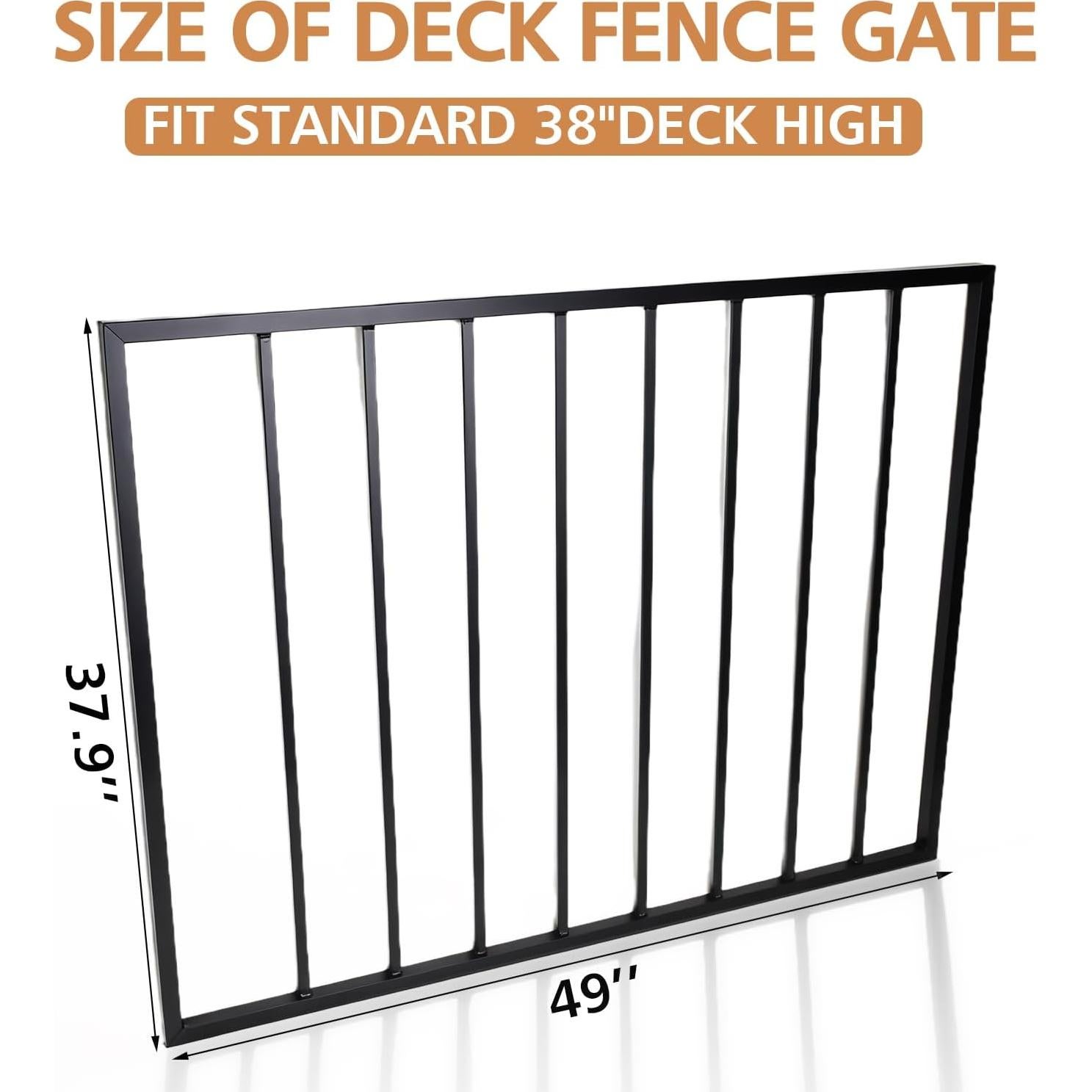 Kit Puerta de Cerca para Deck JTZFD 109.2x12.7 cm Negro