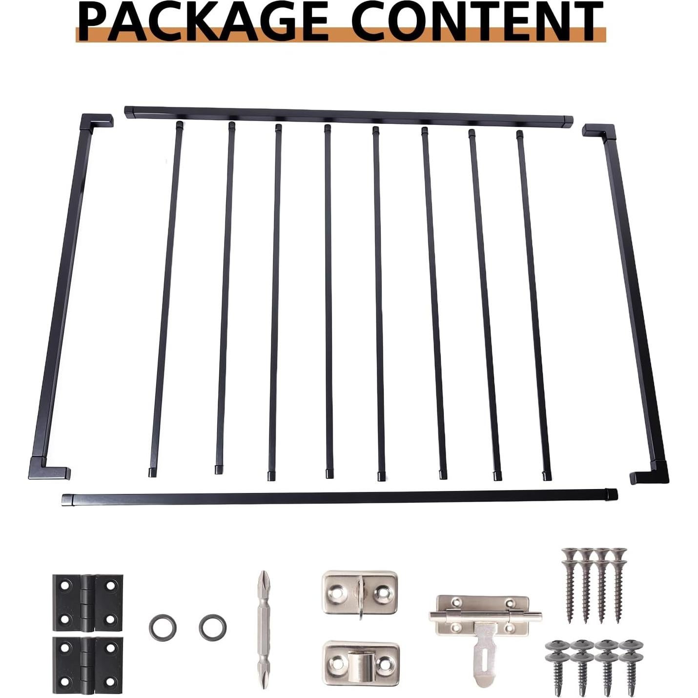 Kit Puerta de Cerca para Deck JTZFD 109.2x12.7 cm Negro