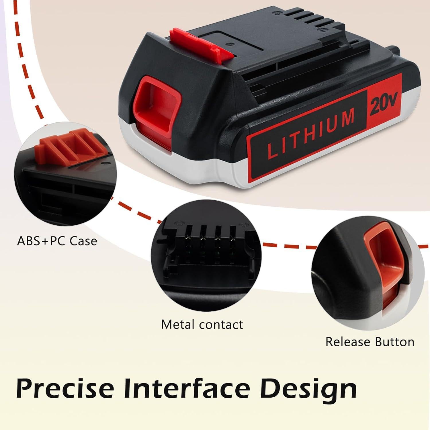 Paquete de 2 Baterías de Litio 20V 4.0Ah Bmcot para Black & Decker
