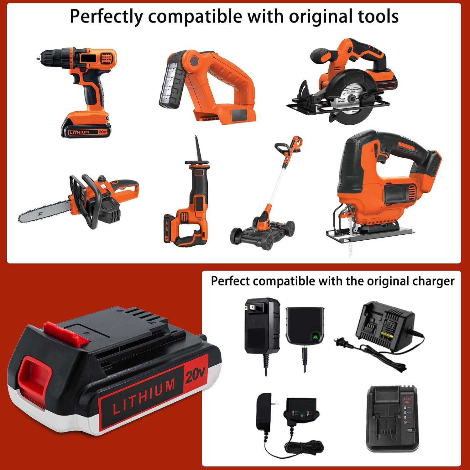 Paquete de 2 Baterías de Litio 20V 4.0Ah Bmcot para Black & Decker