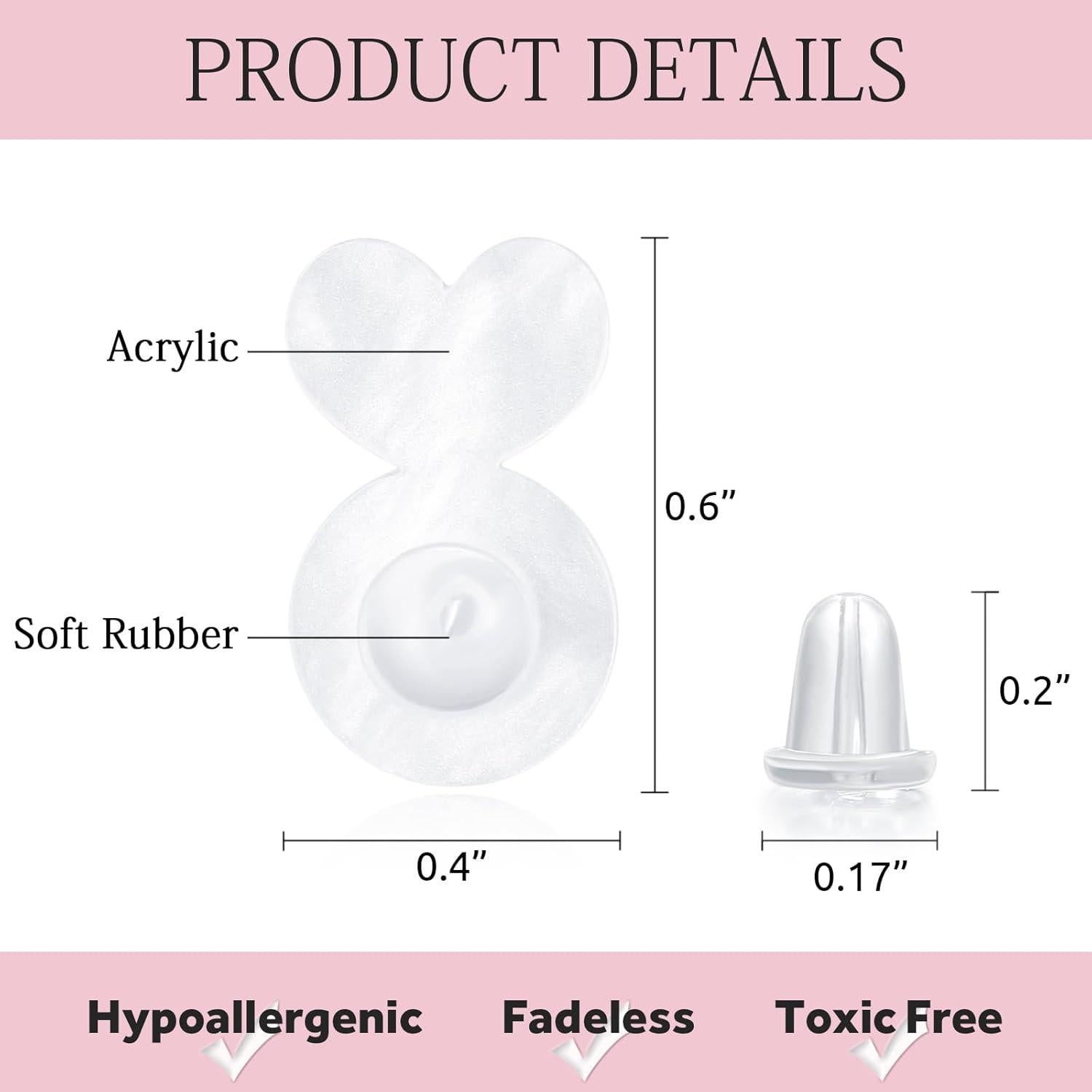 Soportes de Silicona YixNahz para Pendientes Grandes 232PCS