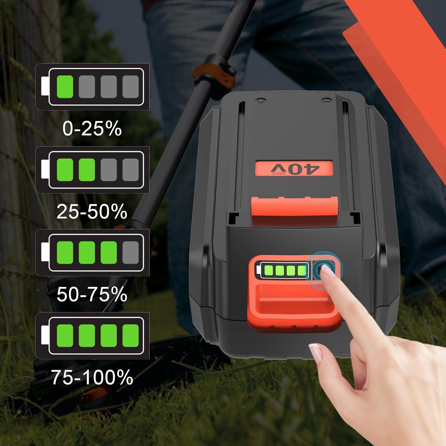 2 Baterías de Ión de Litio 40V 3600mAh Reemplazo Black & Decker