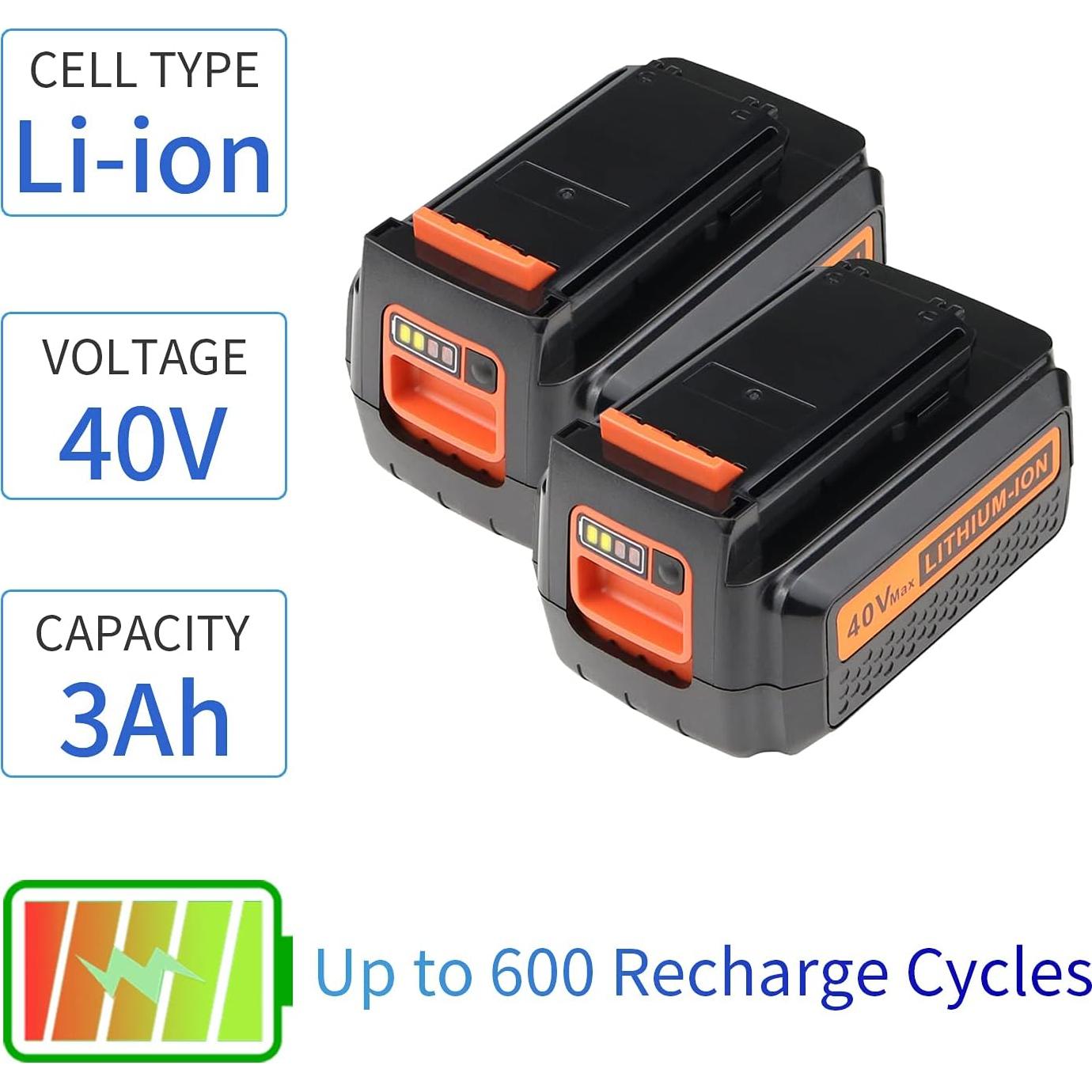 Batería de Litio 40V Powerost LBX2040 Reemplazo Black & Decker