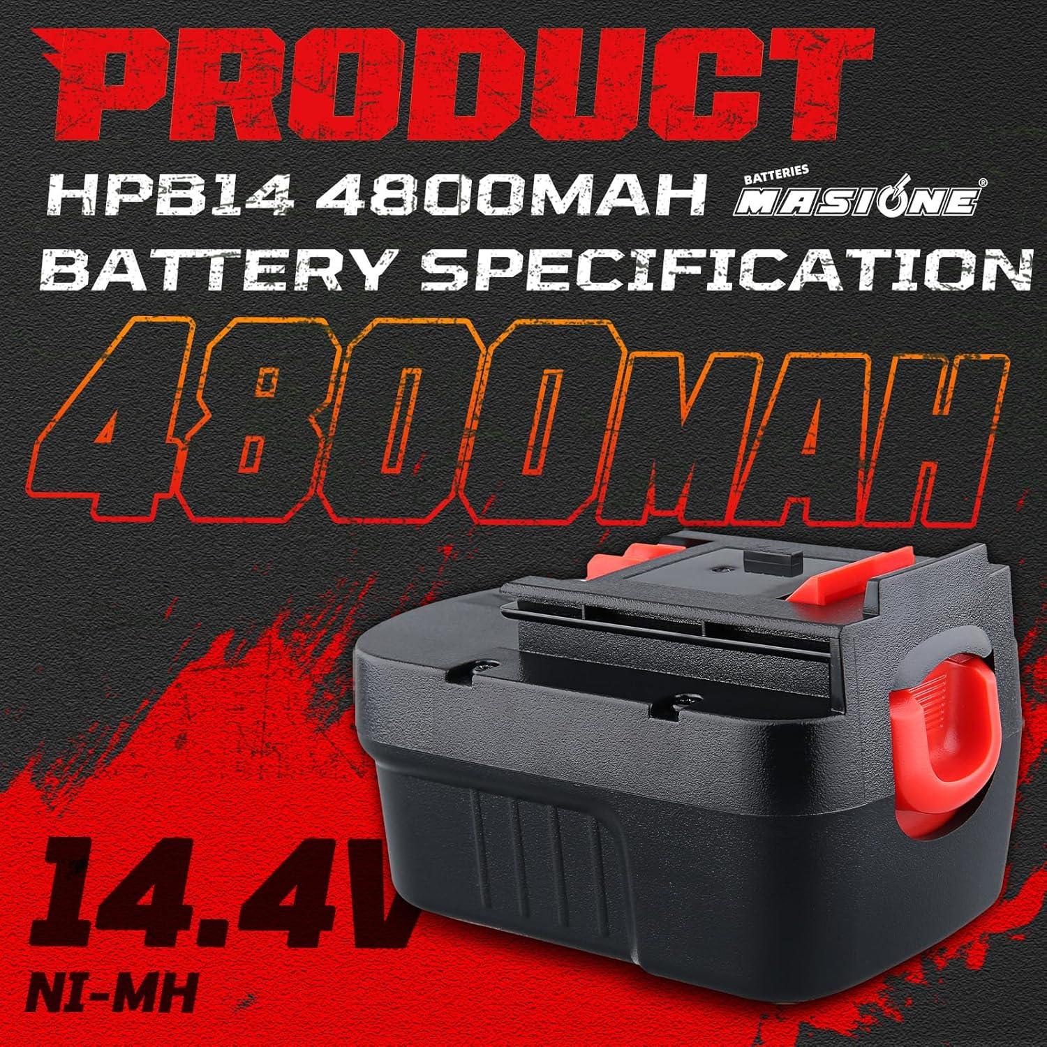 Batería Ni-MH 2P 4800mAh HPB14 para Black and Decker 14.4V