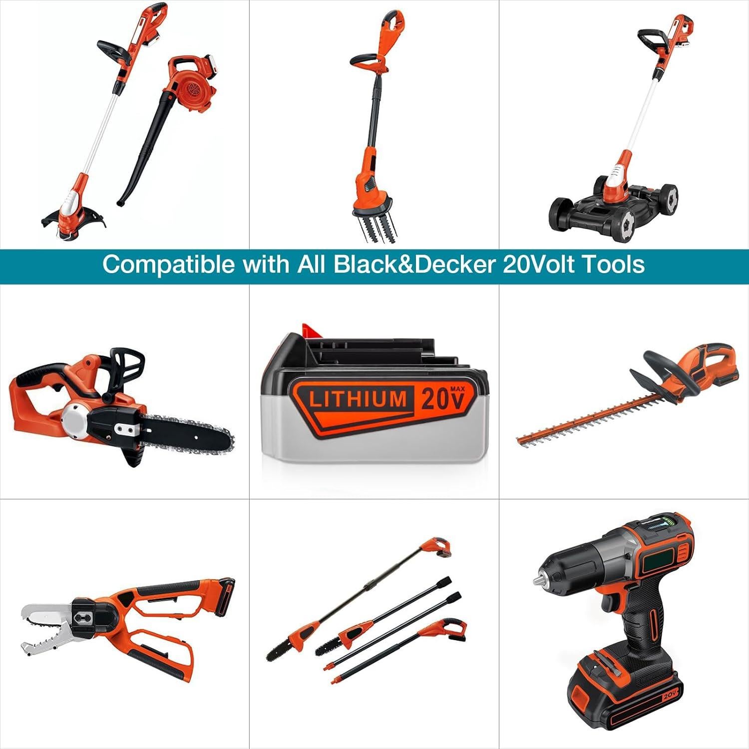 Batería de Reemplazo 20V 7.0Ah Black & Decker LBXR20 con Cargador