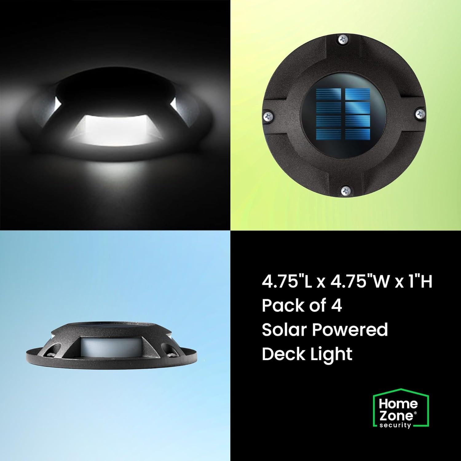 Luz Solar Exterior Home Zone 12 Paquetes 20 Lúmenes Negra