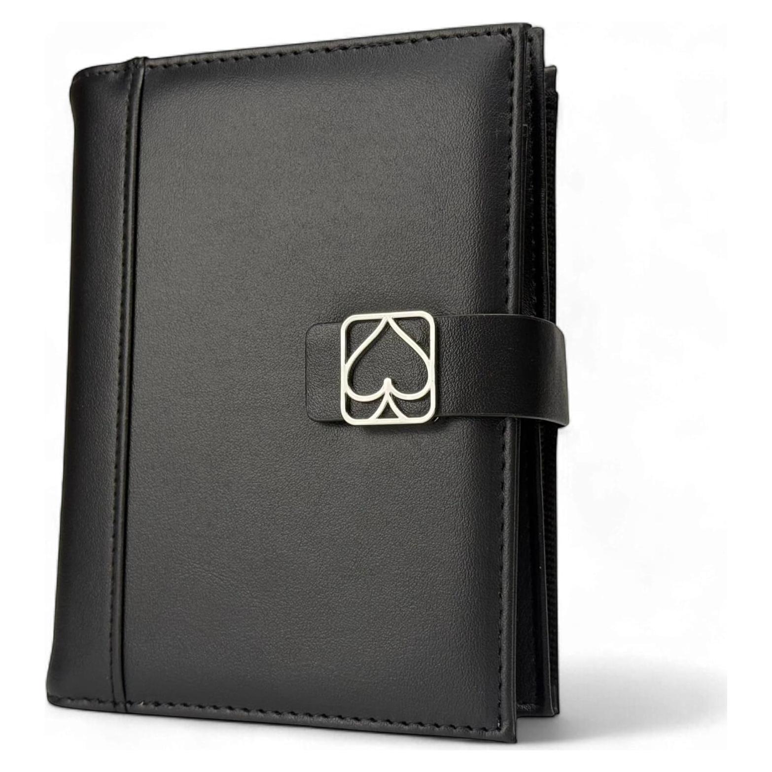 Estuche Doble de Cuero Luck Lab para Cartas - Negro