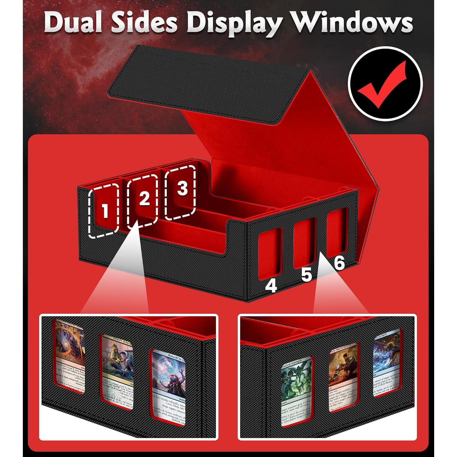 Caja de Almacenamiento de Cartas NEWLOOP con 6 Ventanas 2400+