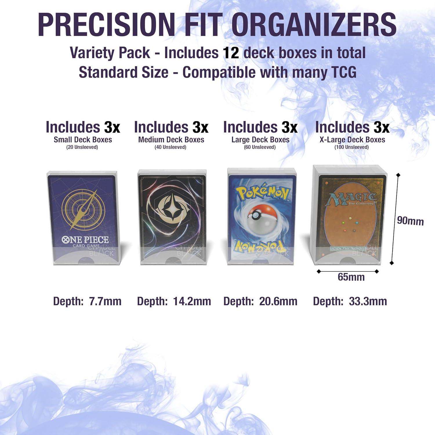 Cajas de Barajas ClearFit Citadel Black - 12 Unidades para Cartas