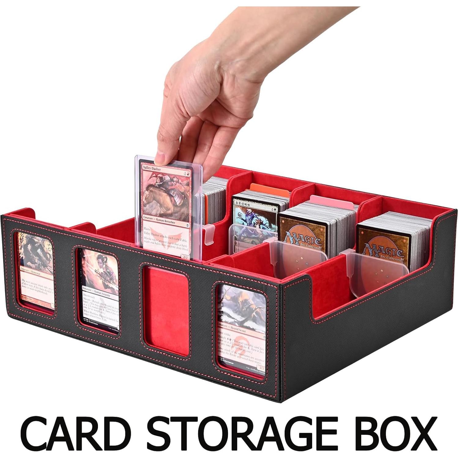 Caja de Almacenamiento para Cartas MGZKV - 3000+ Cartas, Negro/Rojo