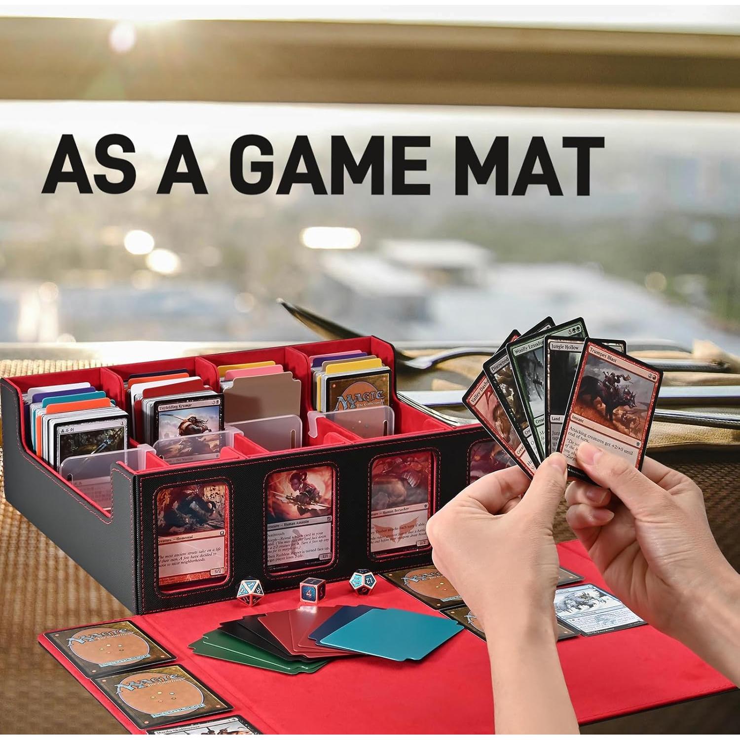 Caja de Almacenamiento para Cartas MGZKV - 3000+ Cartas, Negro/Rojo