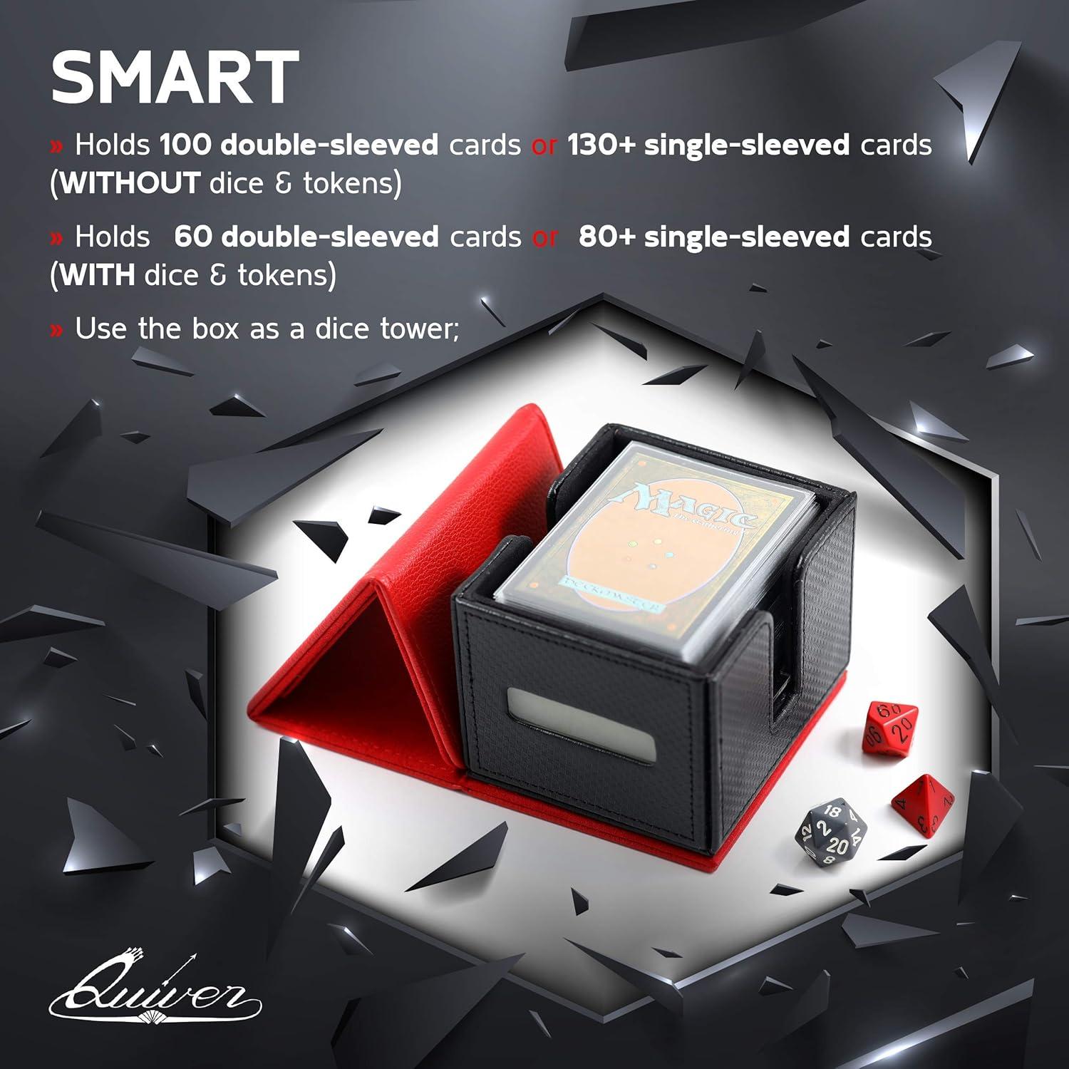 Caja de Deck Quiver Time Citadel Negra para 100+ Cartas MTG